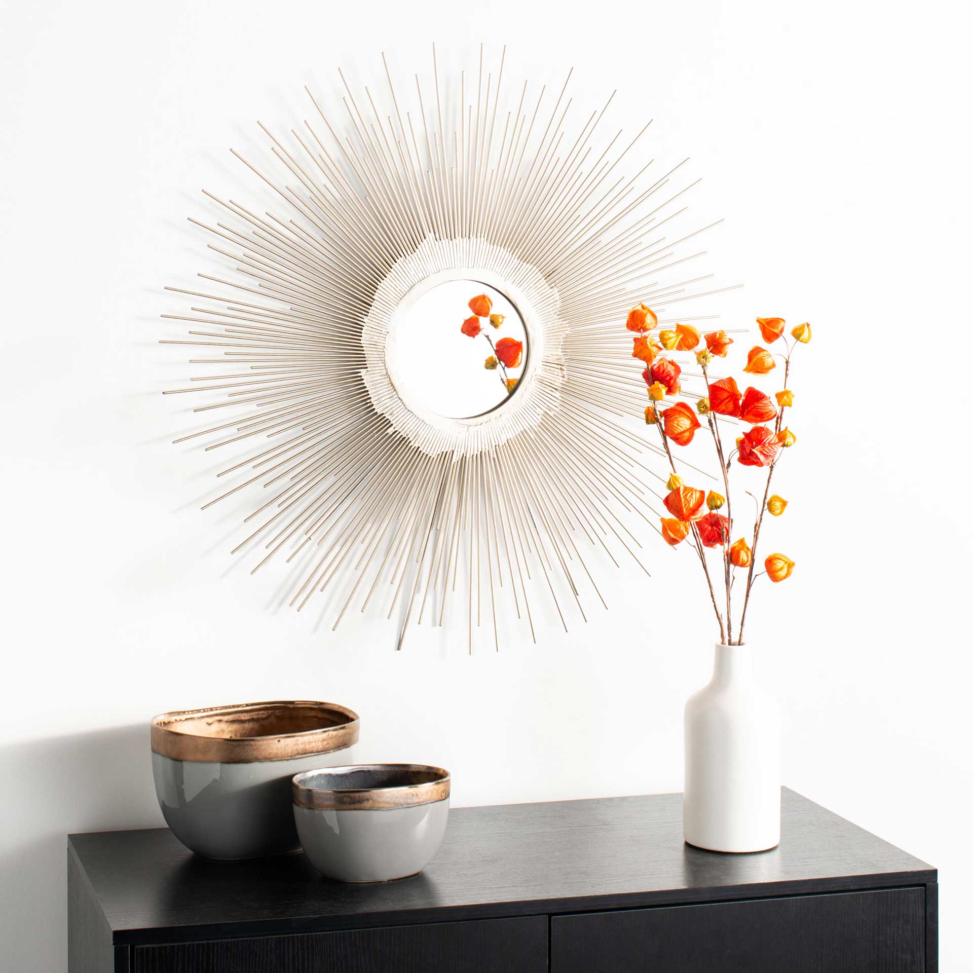 Olavi Sunburst Mirror Antique Silver - Image 4