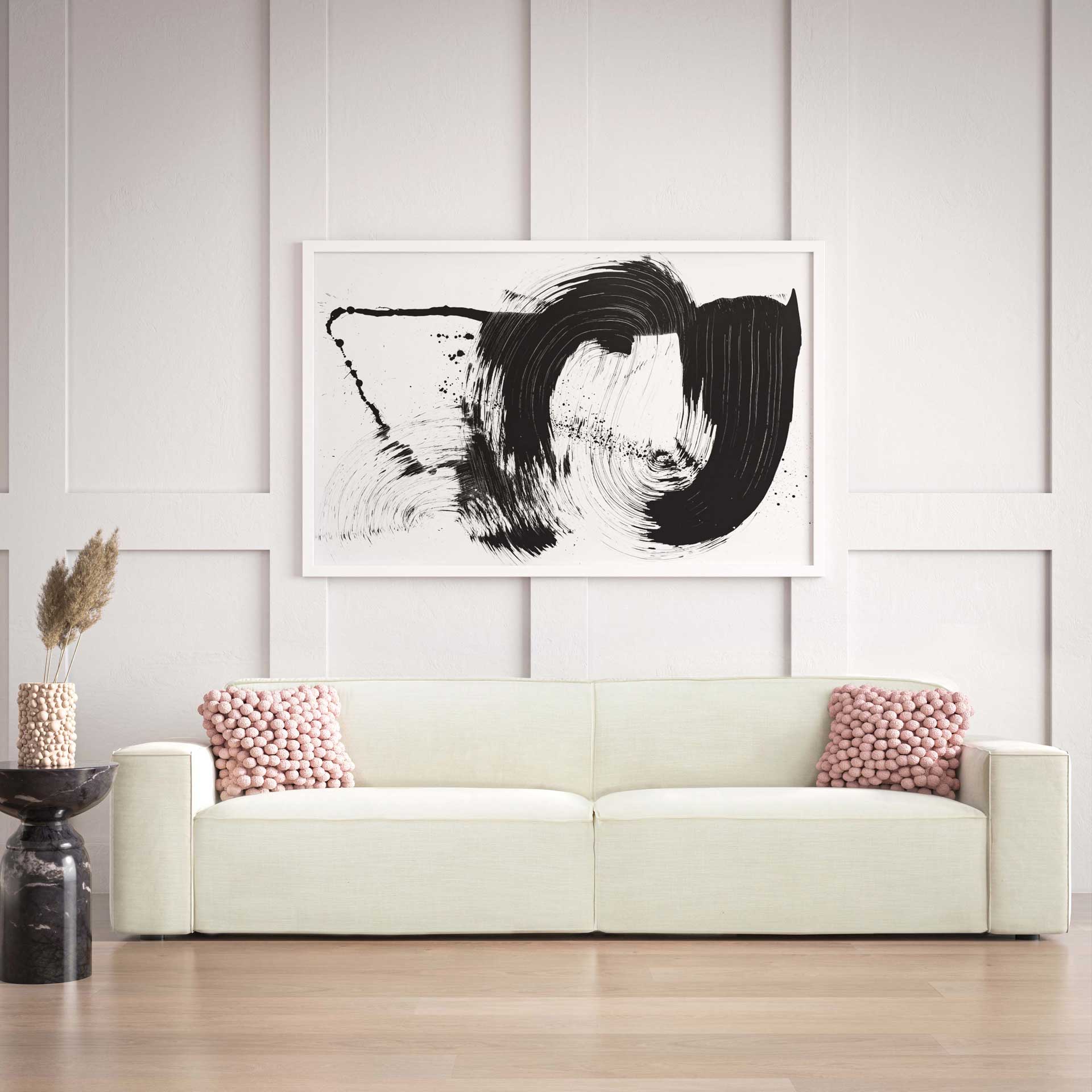 Olea Linen Sofa Cream - Image 7