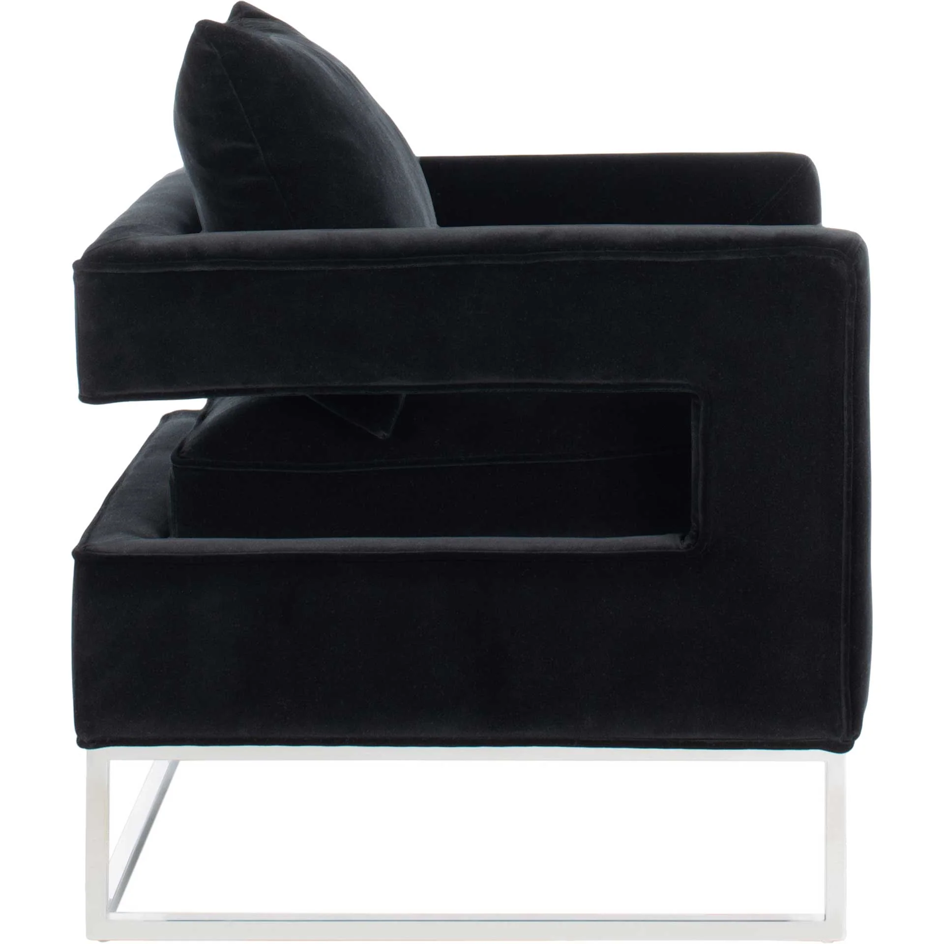 Olea Velvet Club Chair Black - Image 3