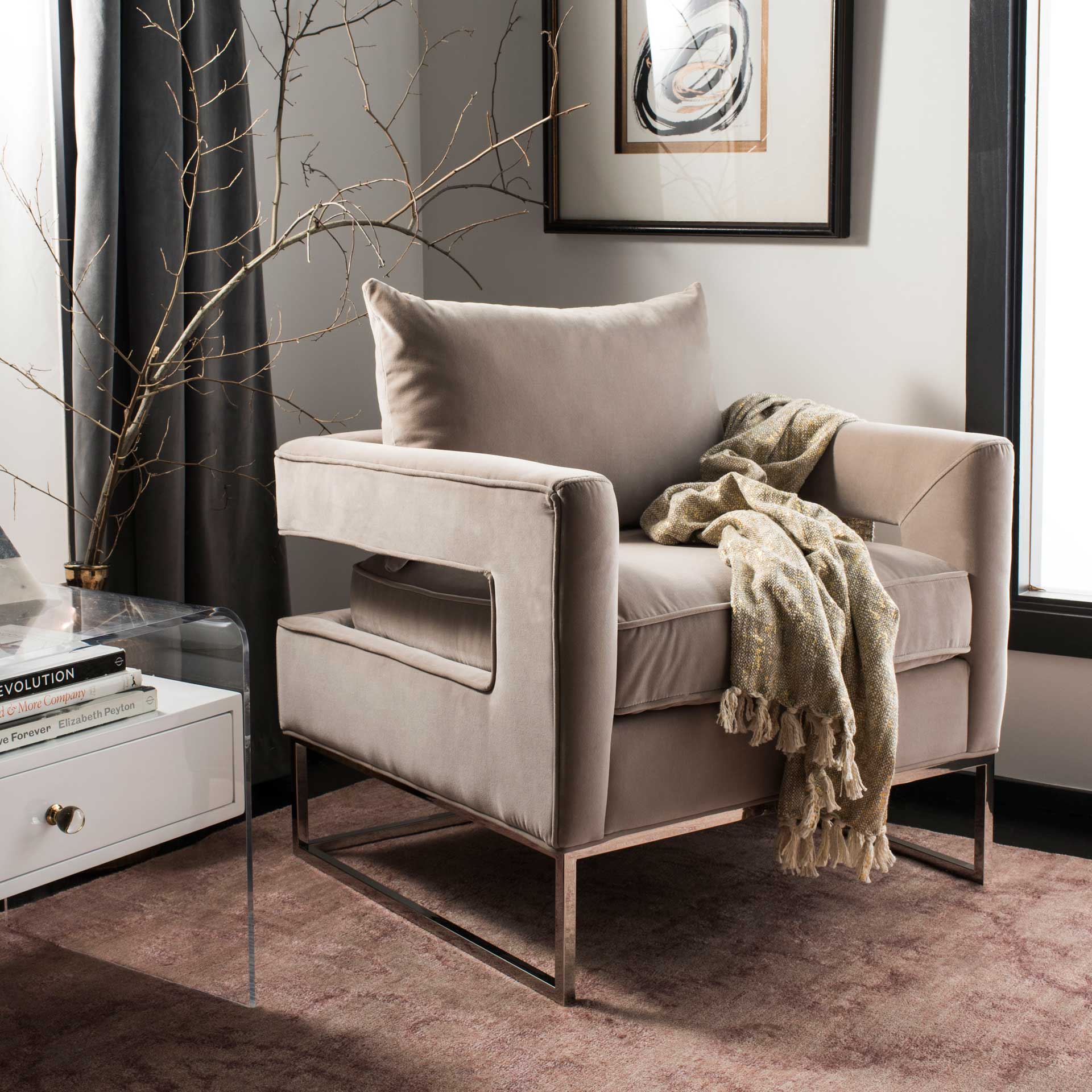 Olea Velvet Club Chair Giotto Almond - Image 8