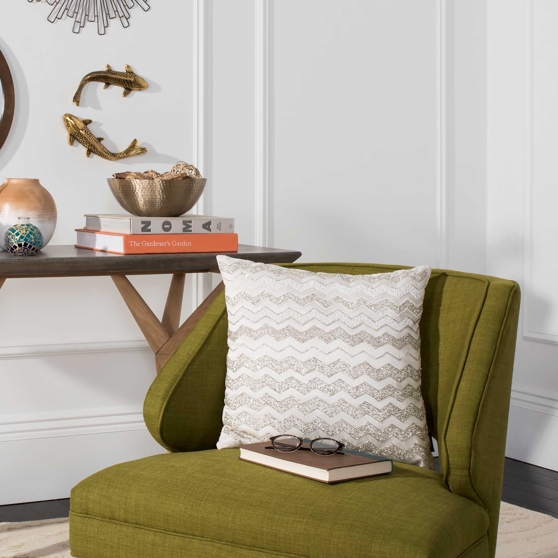 Olivya Flamestitch Pillow Pearl - Image 3