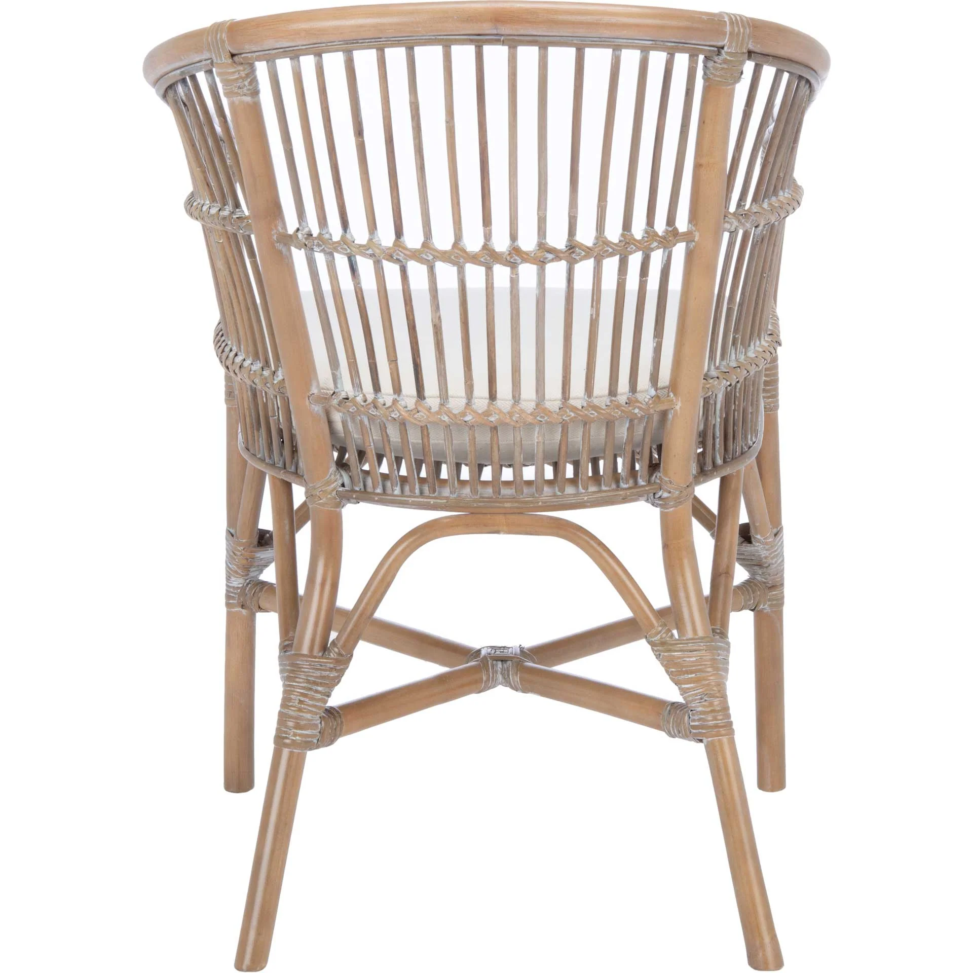Olivya Rattan Accent Chair With Cushion Gray White Wash - Image 4