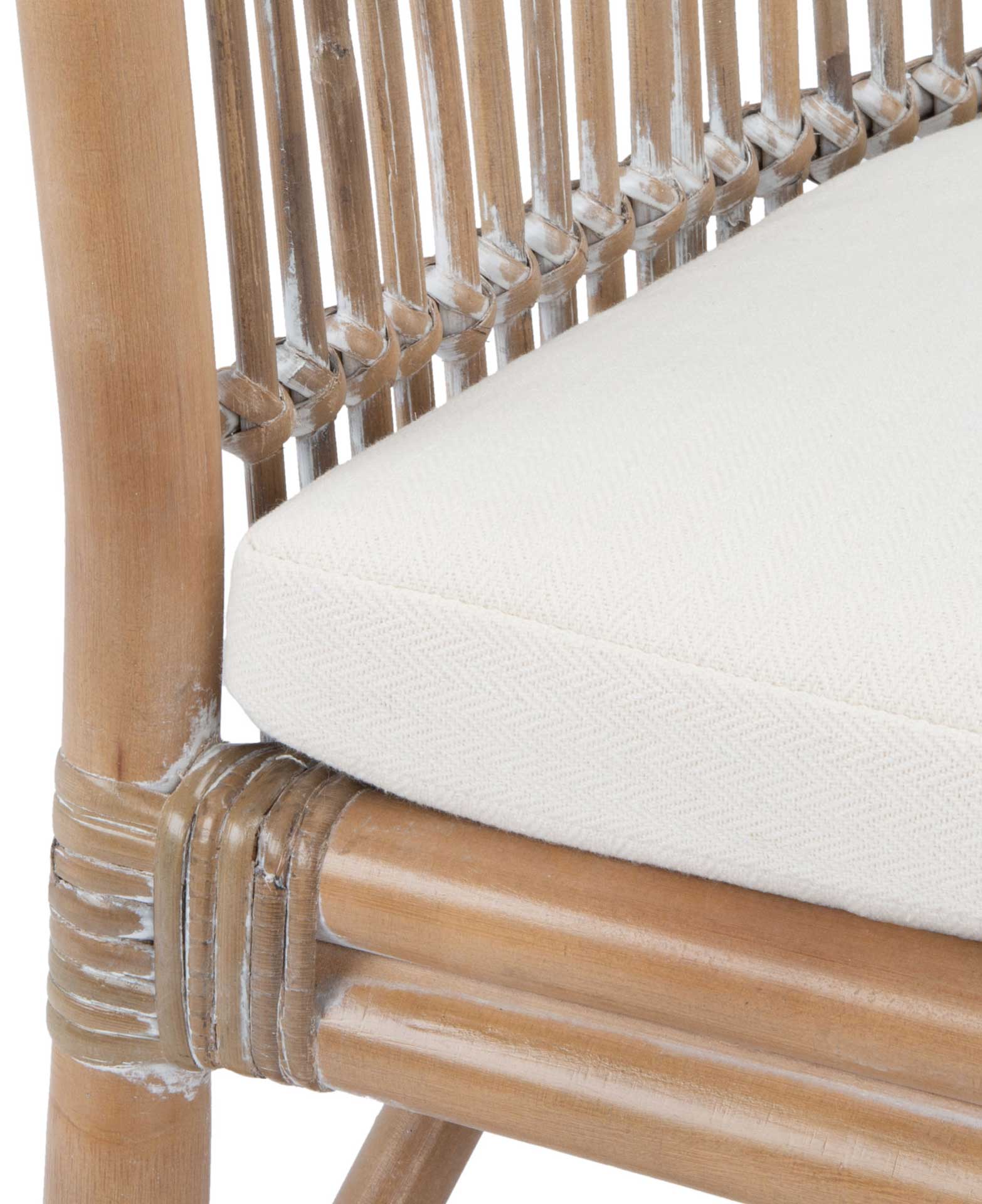 Olivya Rattan Accent Chair With Cushion Gray White Wash - Image 6