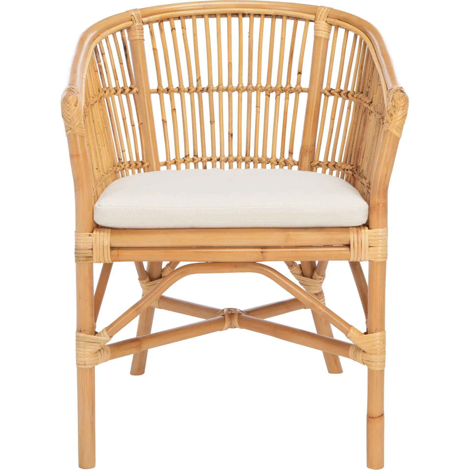 Olivya Rattan Accent Chair With Cushion Natural/White - Image 2