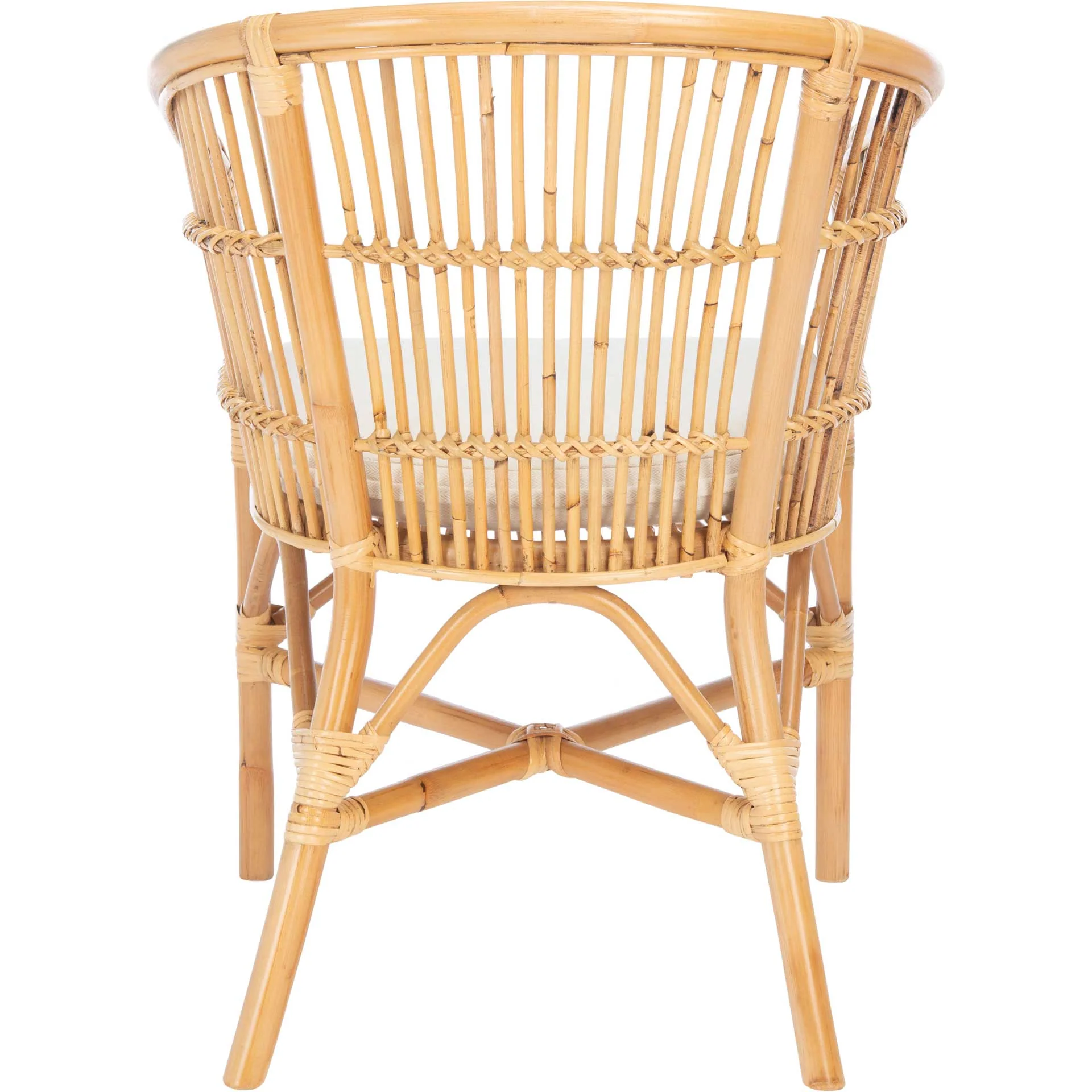 Olivya Rattan Accent Chair With Cushion Natural/White - Image 3