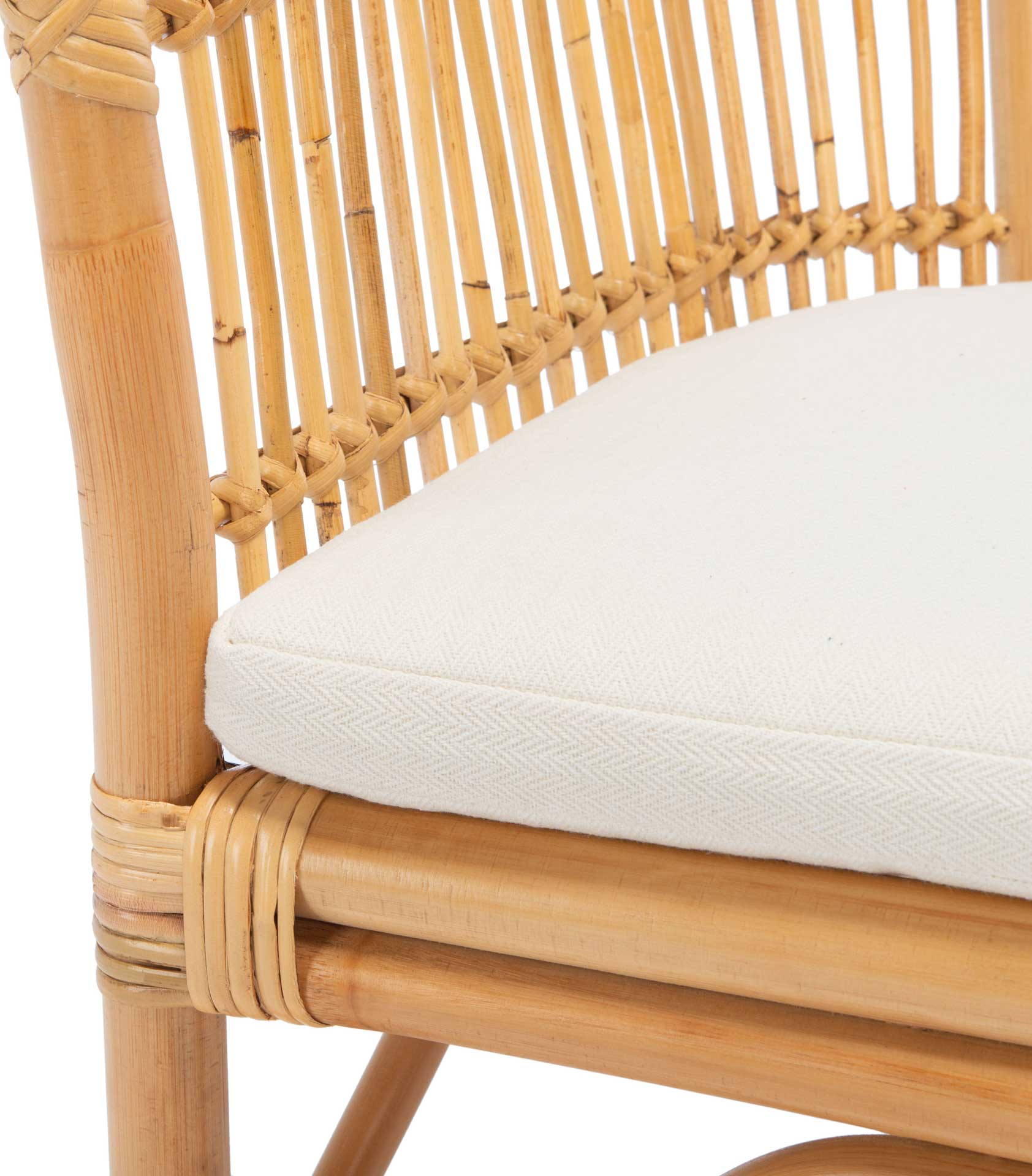 Olivya Rattan Accent Chair With Cushion Natural/White - Image 5