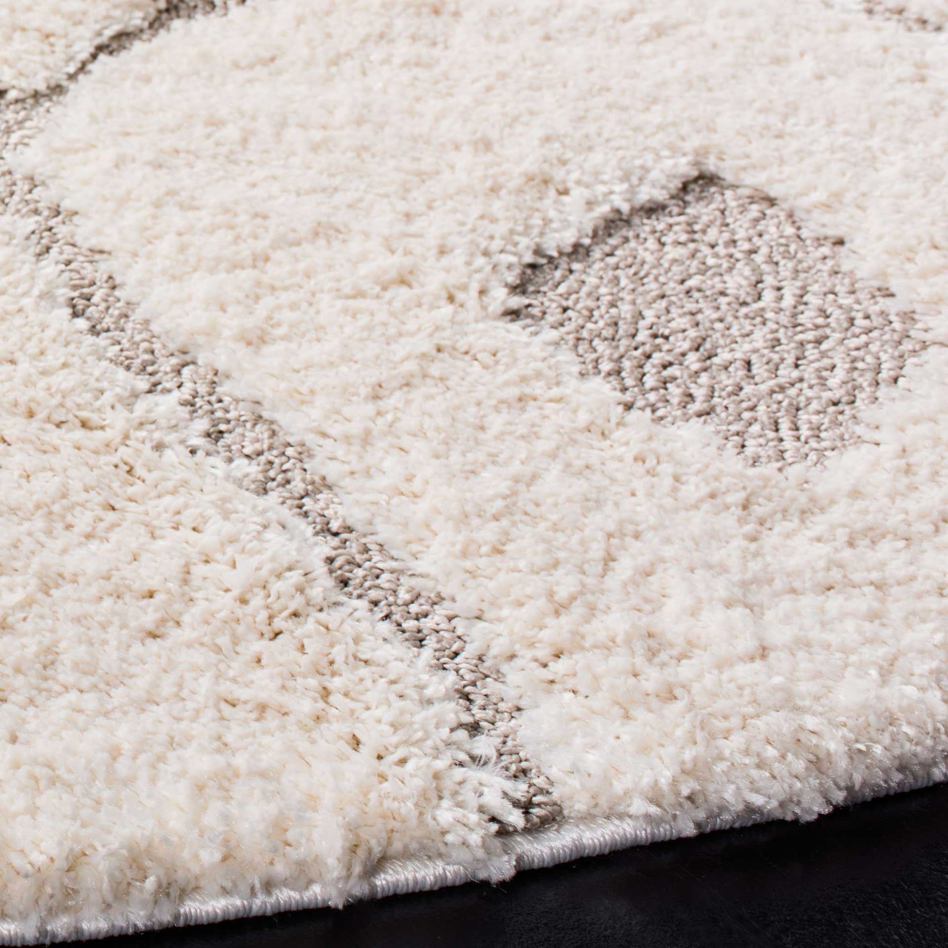 Olympia Shag Cream/Beige Round Rug - Image 2