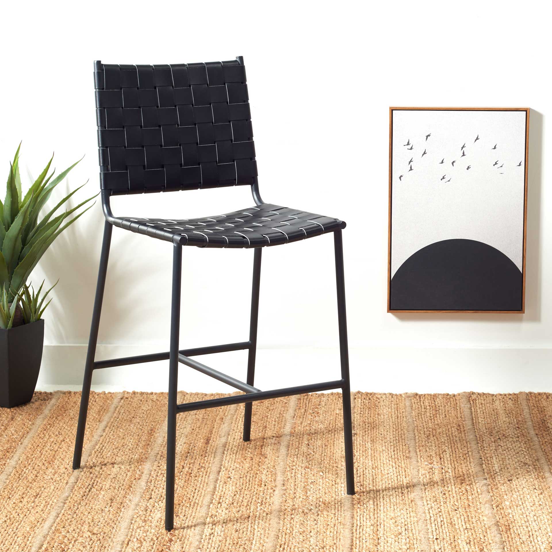 Olympia Woven Counter Stool Black/Black - Image 4