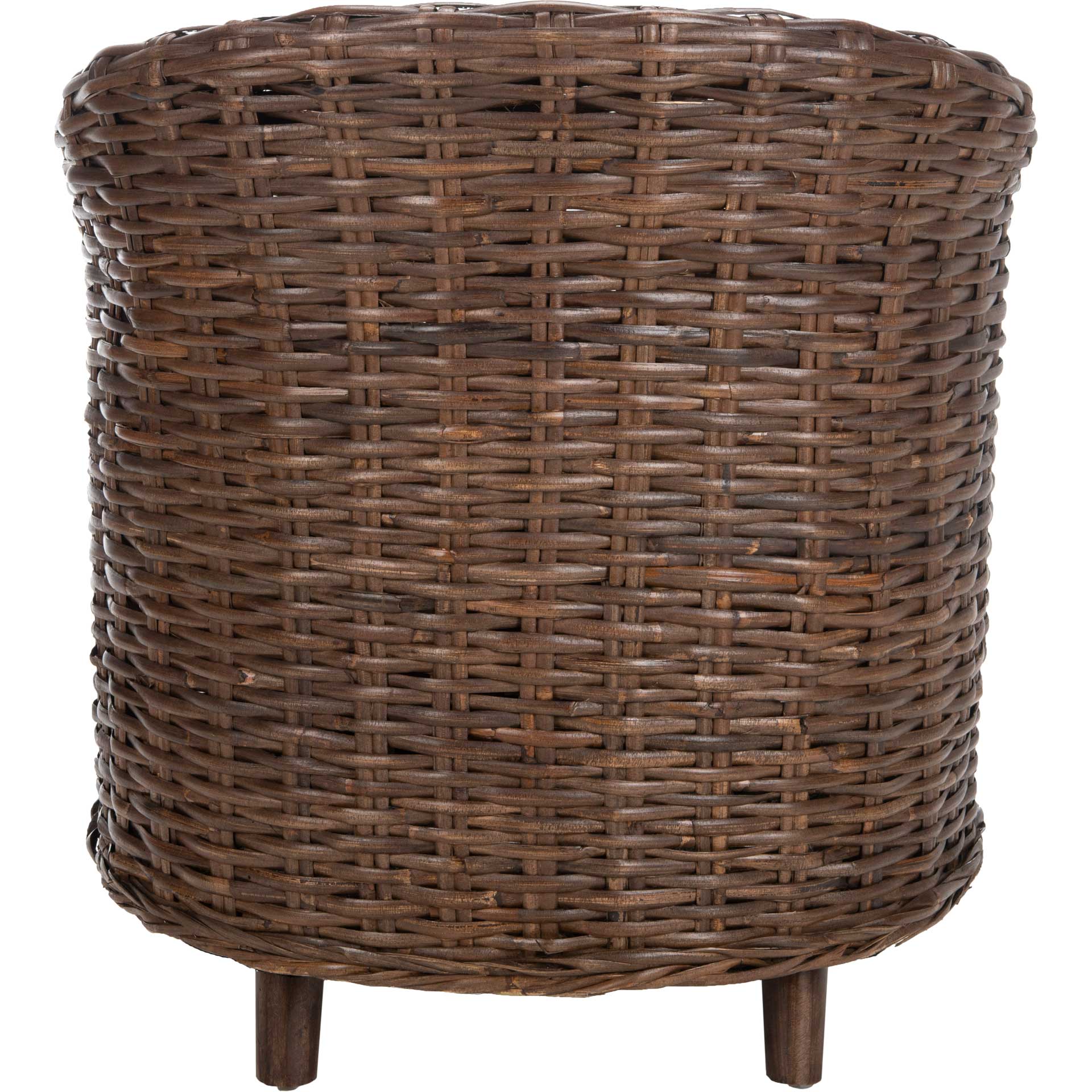 Omar Rattan Barrel Chair Brown/White - Image 4