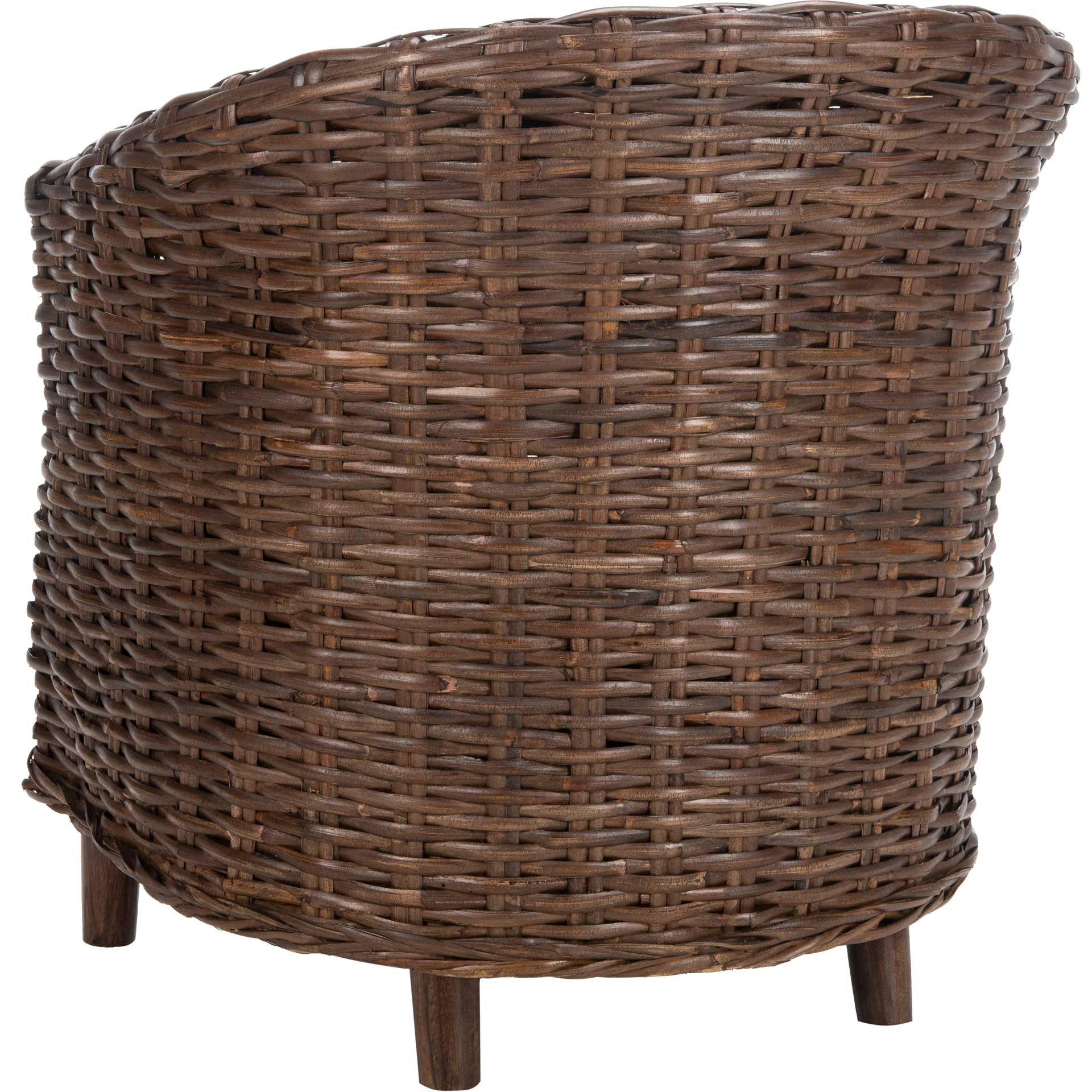 Omar Rattan Barrel Chair Brown/White - Image 5