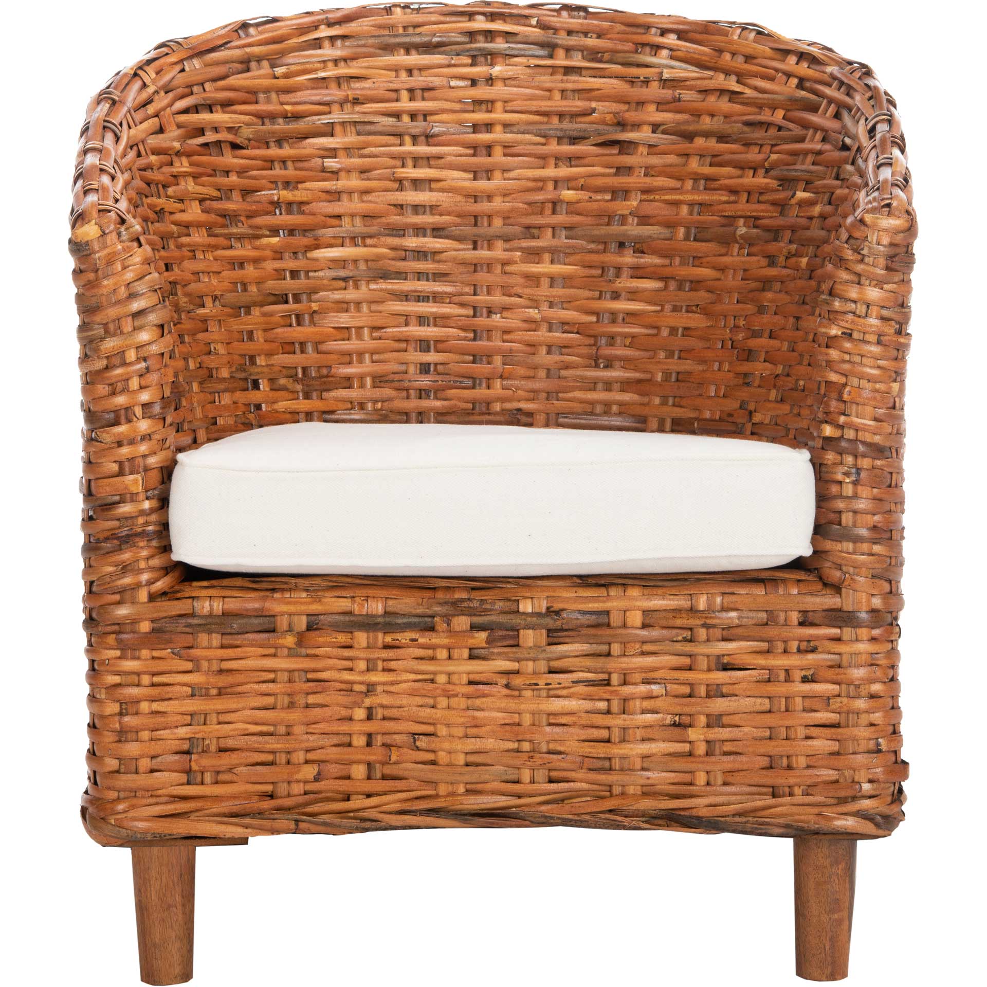 Omar Rattan Barrel Chair Honey/White - Image 2