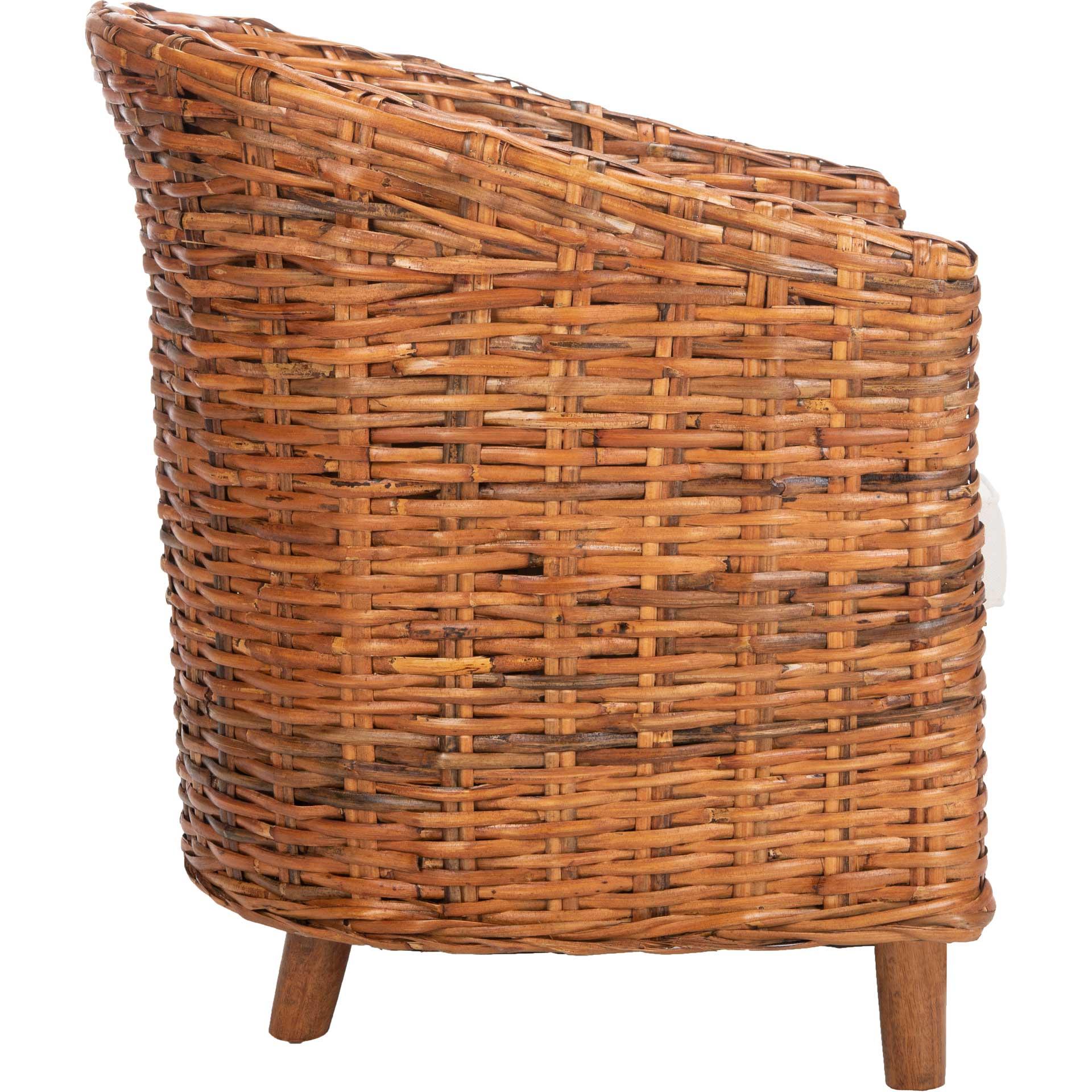 Omar Rattan Barrel Chair Honey/White - Image 3