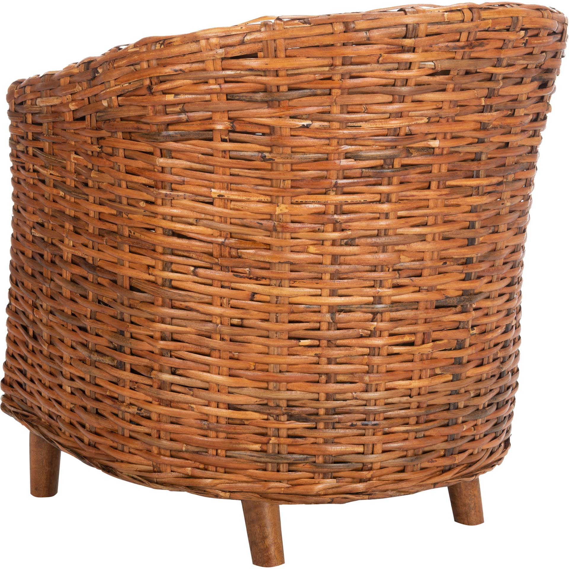 Omar Rattan Barrel Chair Honey/White - Image 5