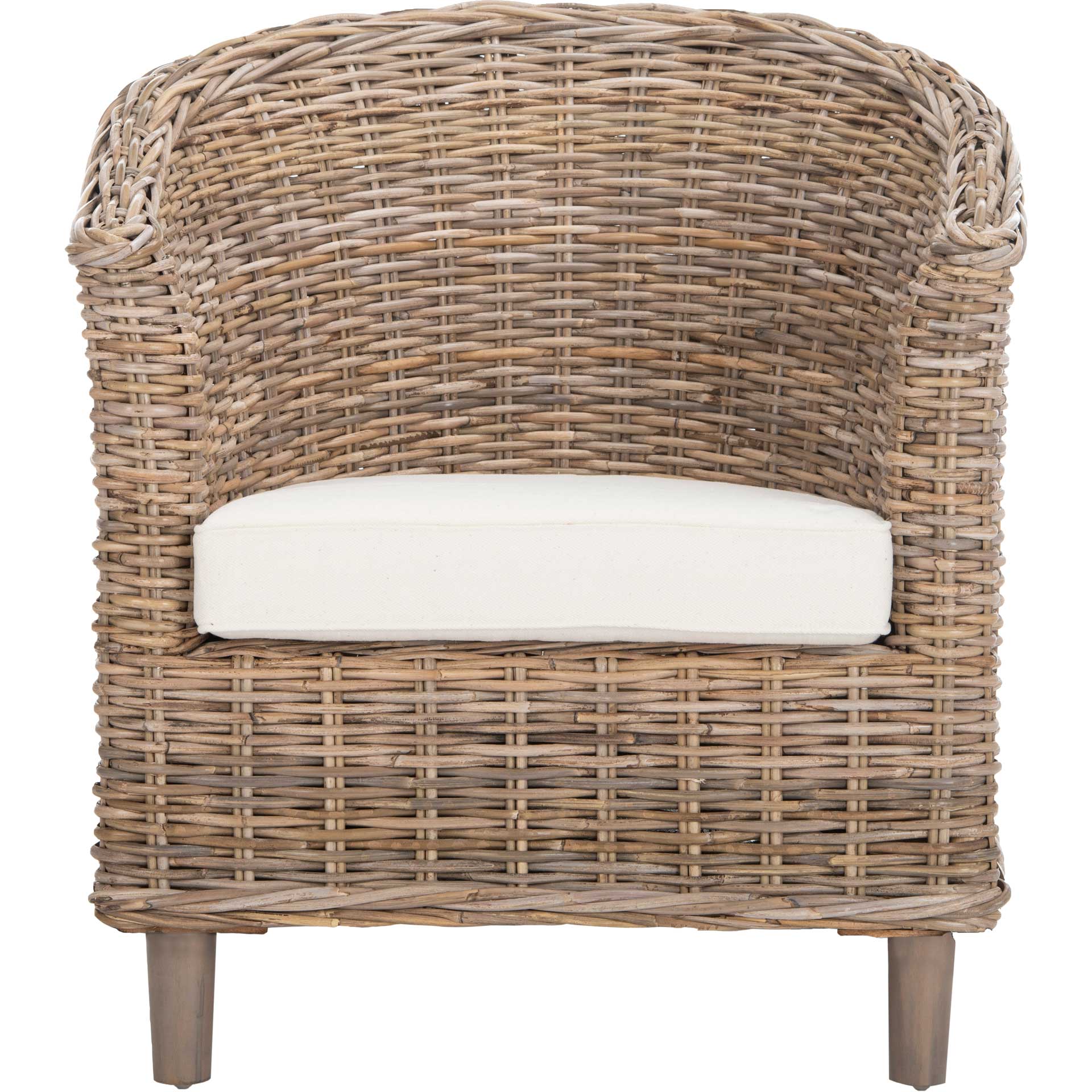 Omar Rattan Barrel Chair Natural/White - Image 2
