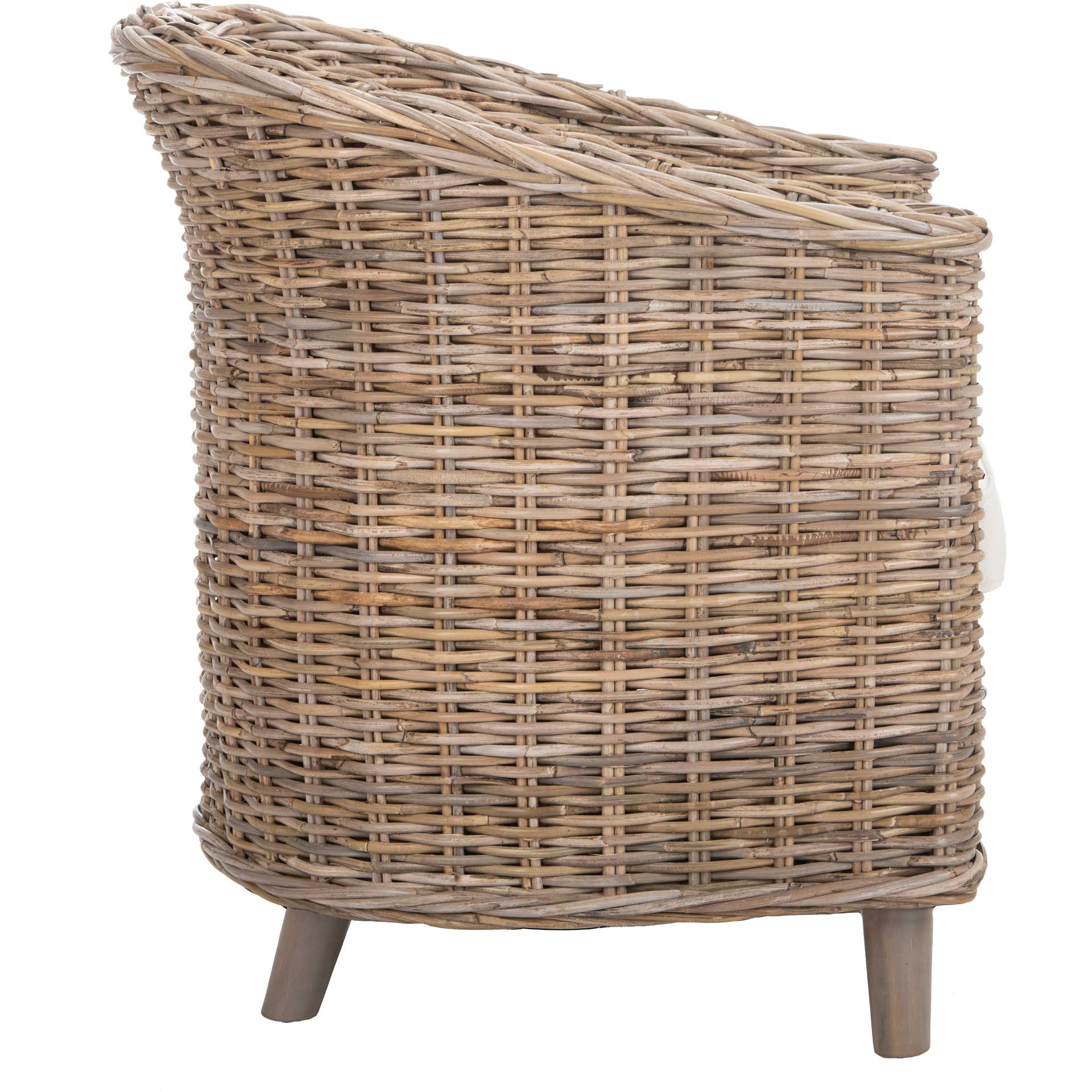Omar Rattan Barrel Chair Natural/White - Image 3