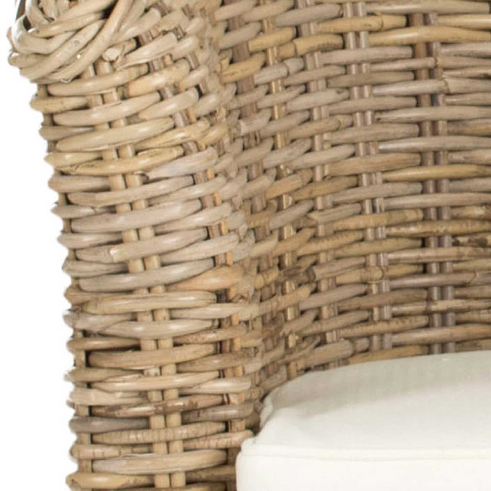 Omar Rattan Barrel Chair Natural/White - Image 7