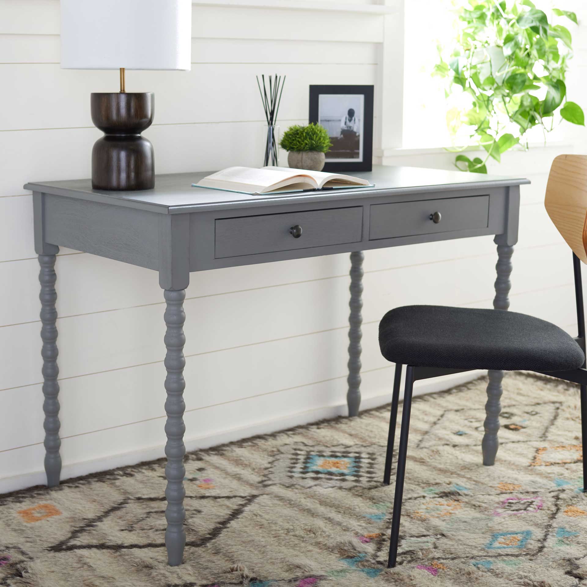 Omni Mara 2 Drawer Desk Distressed Gray - Image 9