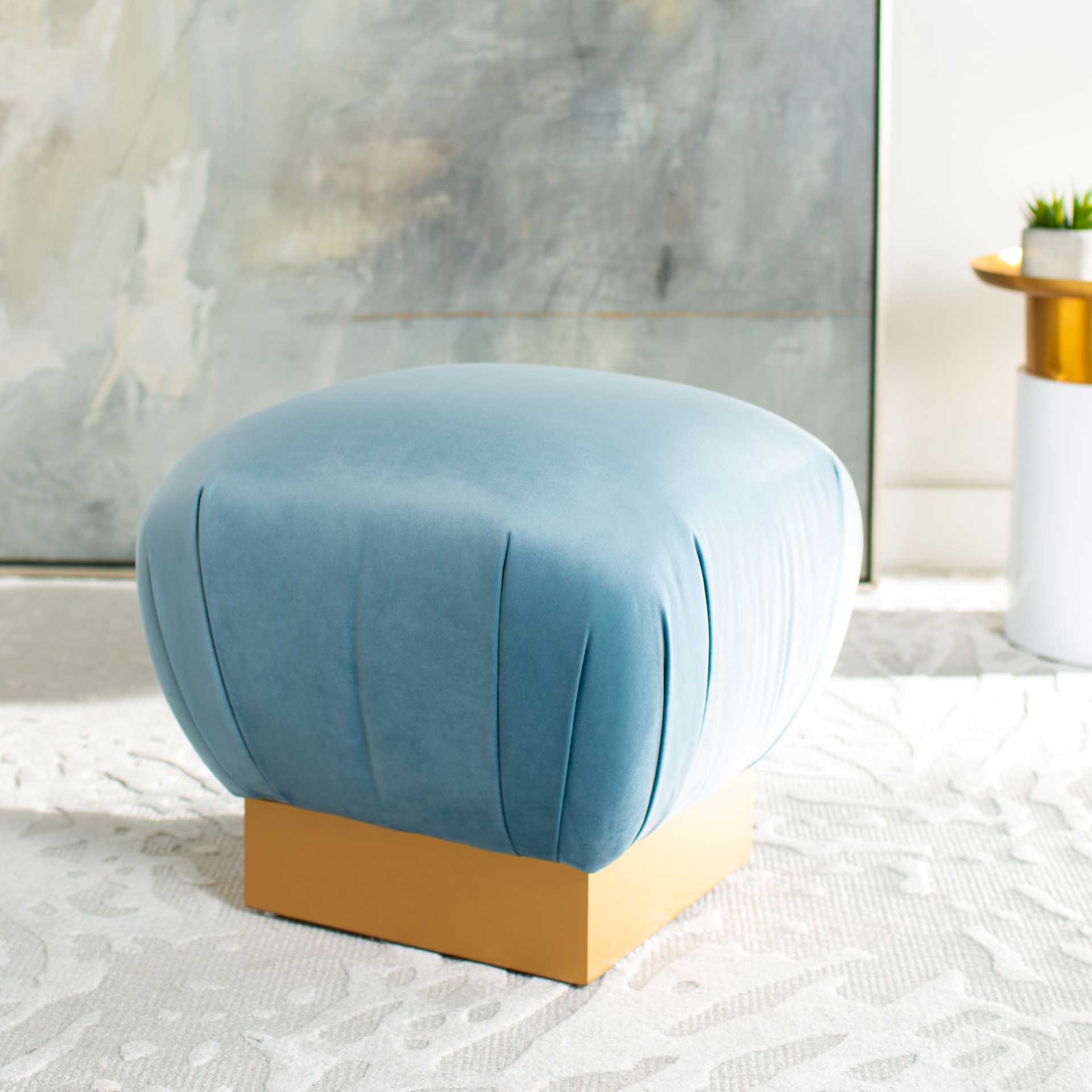 Opal Tulip Ottoman Sky/Gold - Image 7