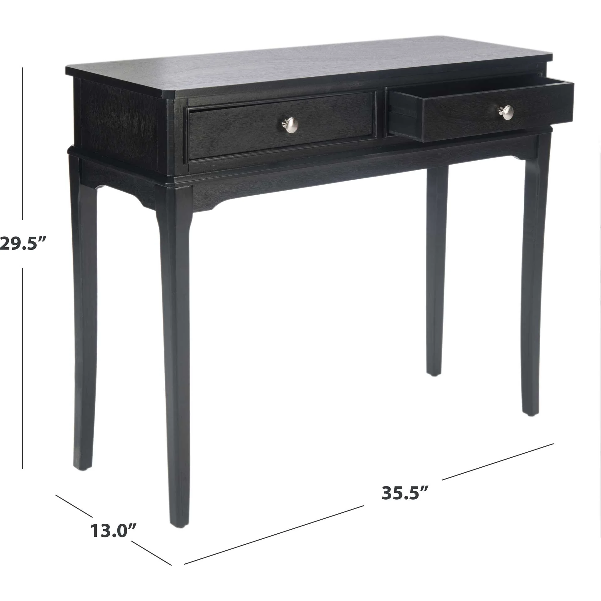 Ophelia 2 Drawer Console Table Black - Image 9
