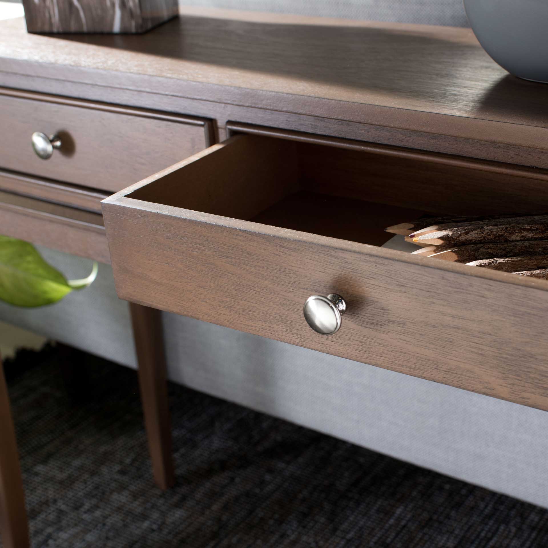 Ophelia 2 Drawer Console Table Brown - Image 7