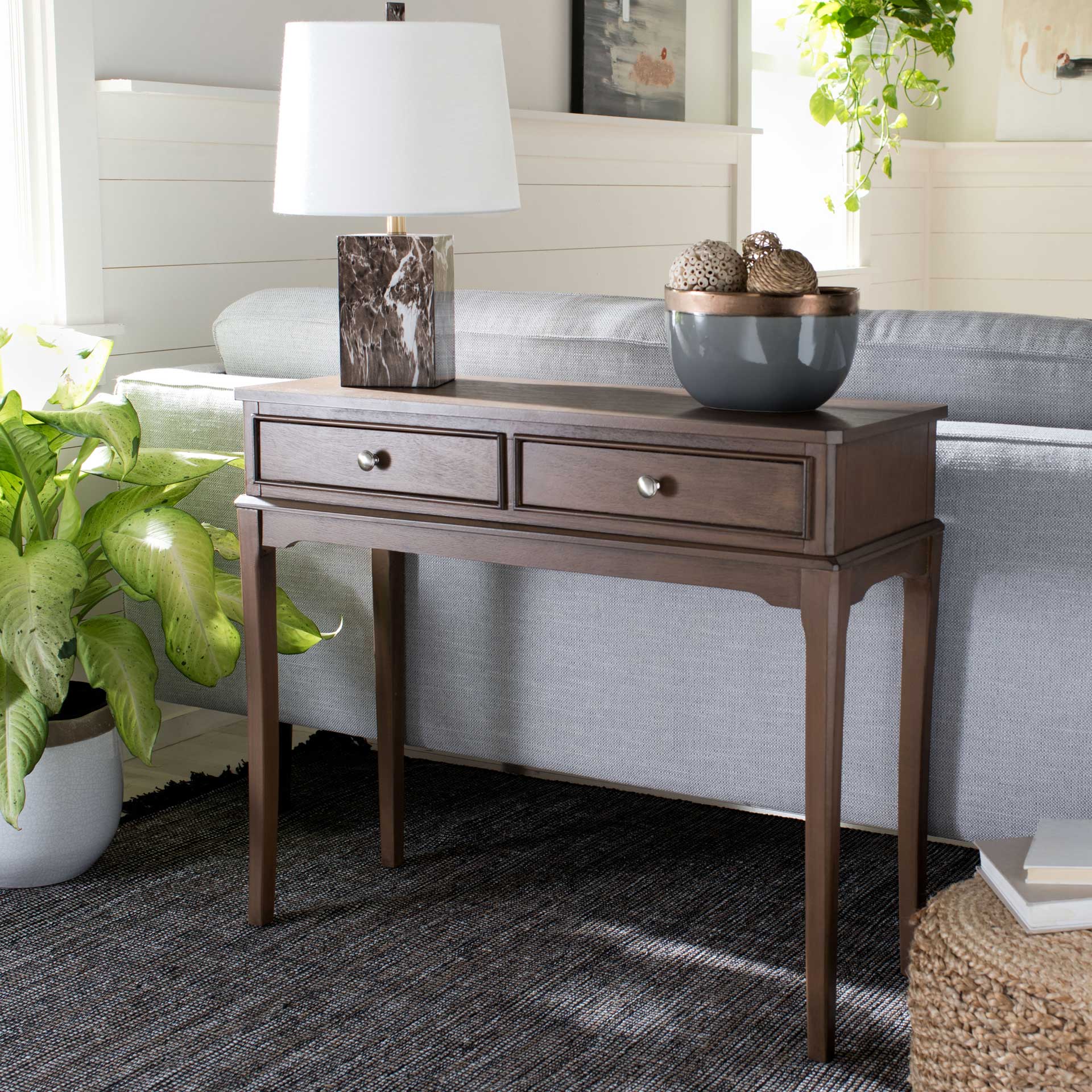Ophelia 2 Drawer Console Table Brown - Image 8