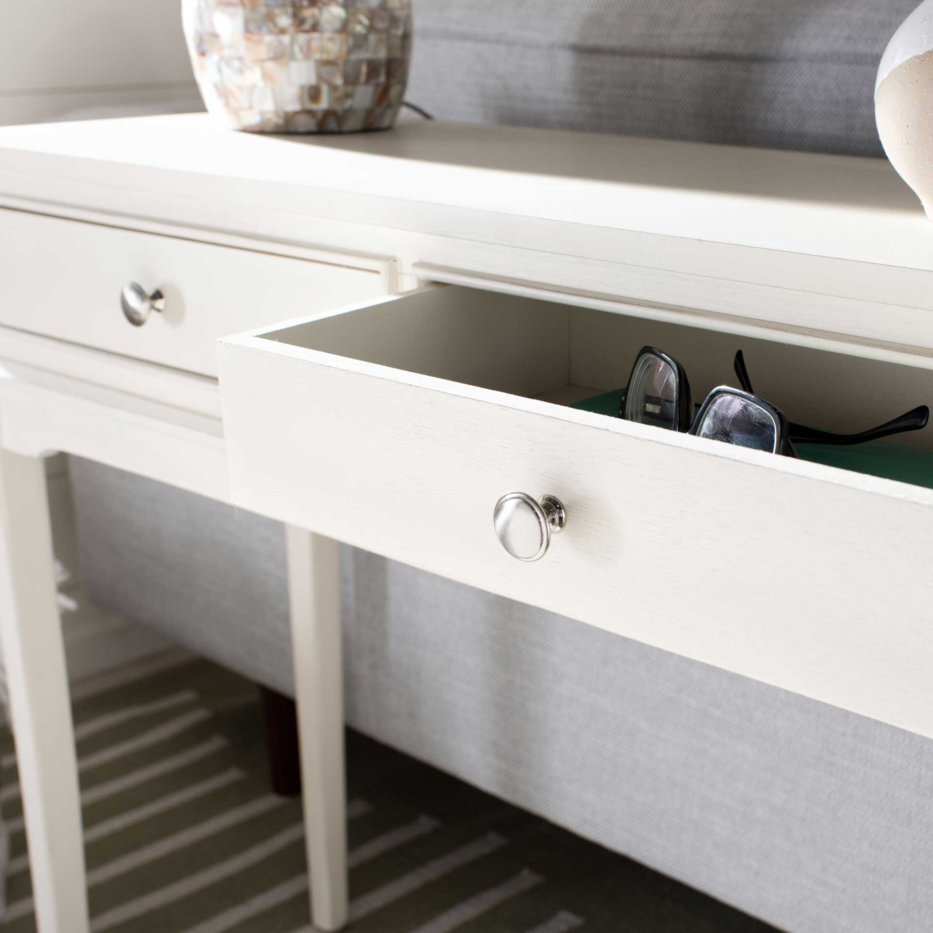 Ophelia 2 Drawer Console Table Distressed White - Image 7