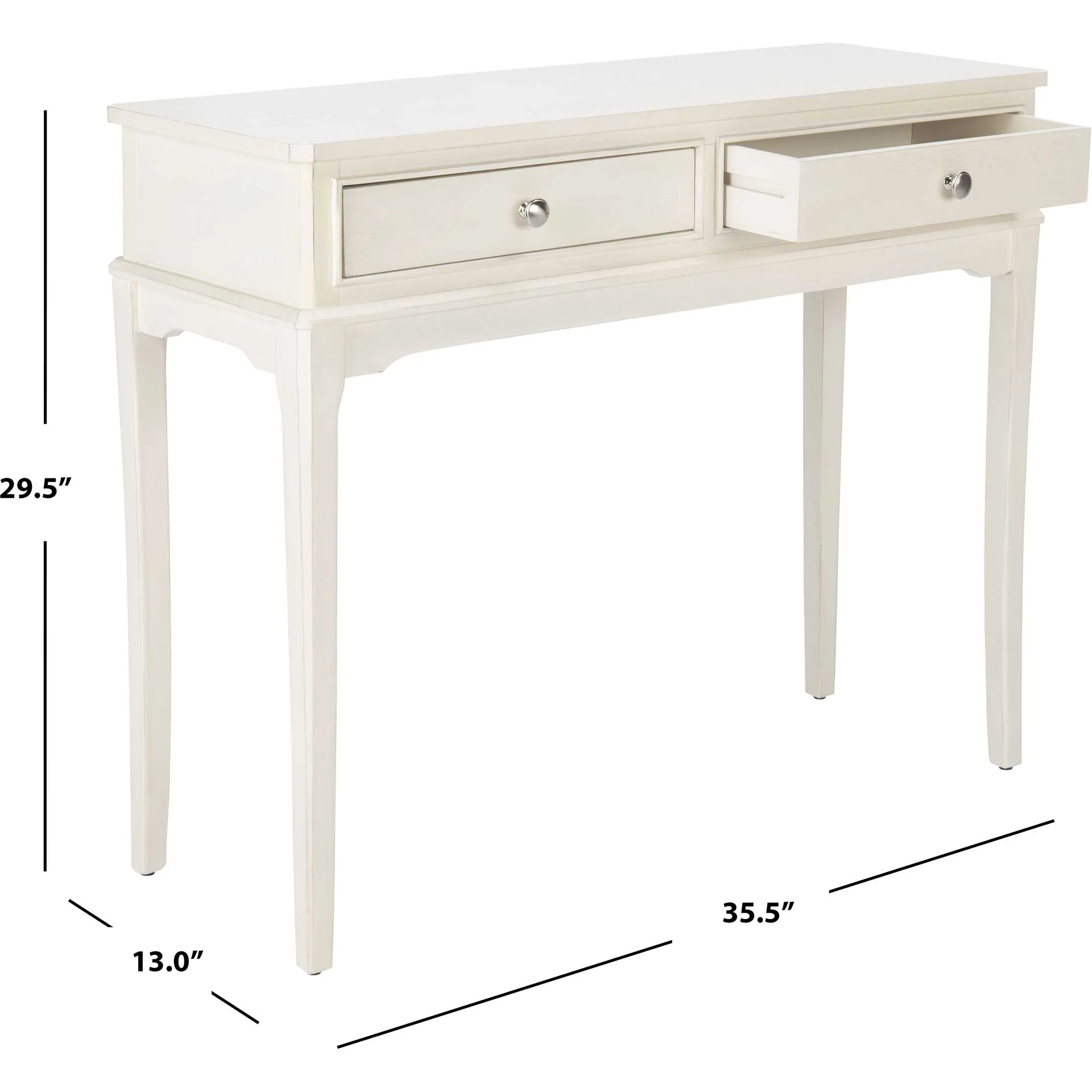 Ophelia 2 Drawer Console Table Distressed White - Image 9