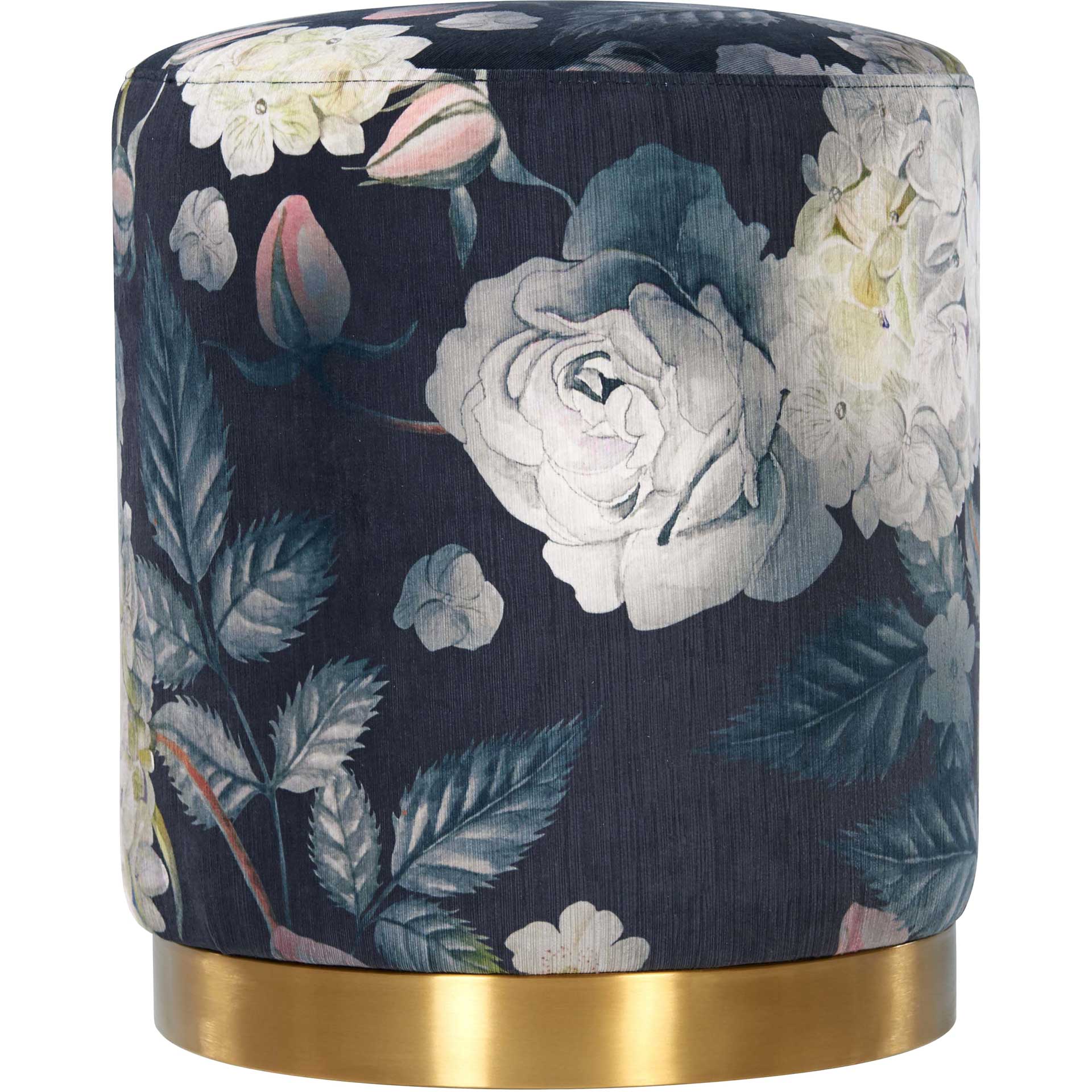 Ophelia Floral Velvet Ottoman Multi - Image 2