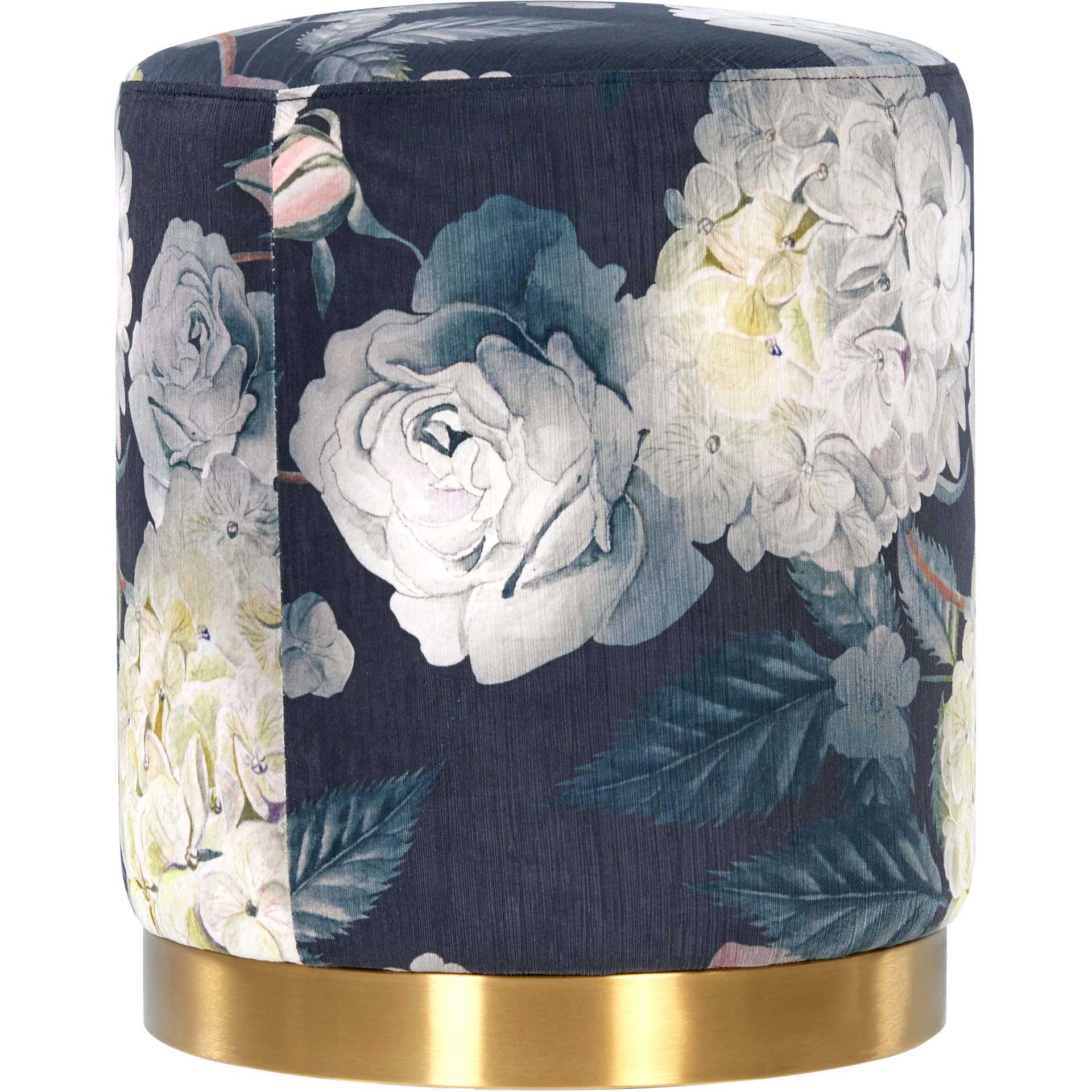 Ophelia Floral Velvet Ottoman Multi - Image 3