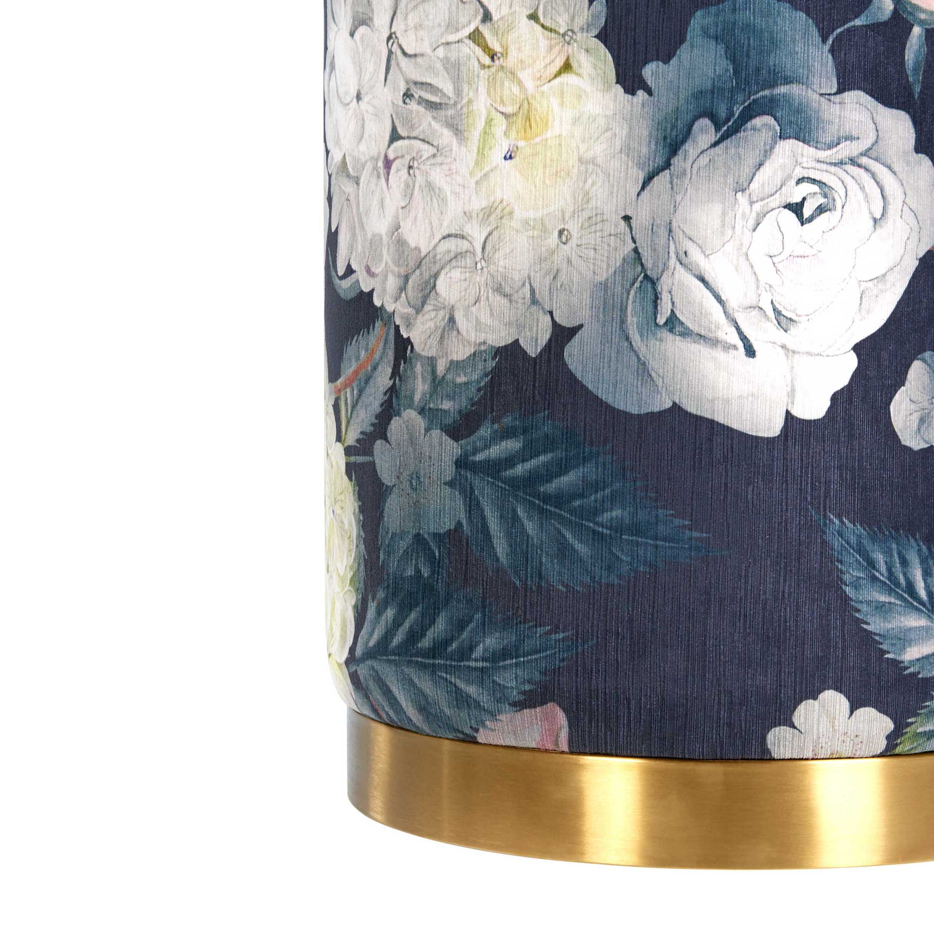 Ophelia Floral Velvet Ottoman Multi - Image 4