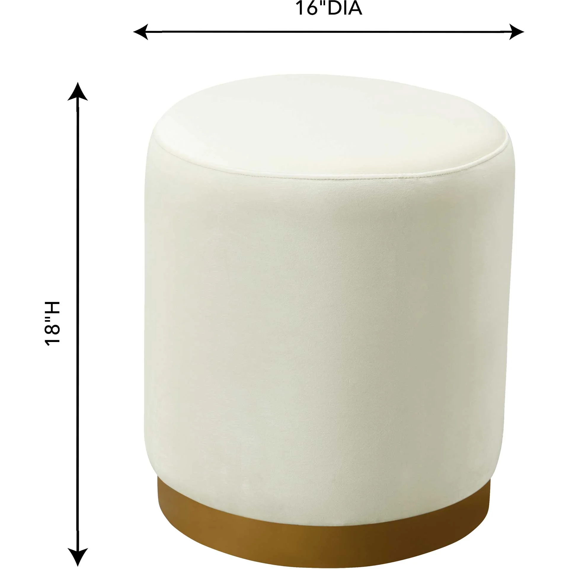 Ophelia Velvet Ottoman Cream/Gold - Image 4