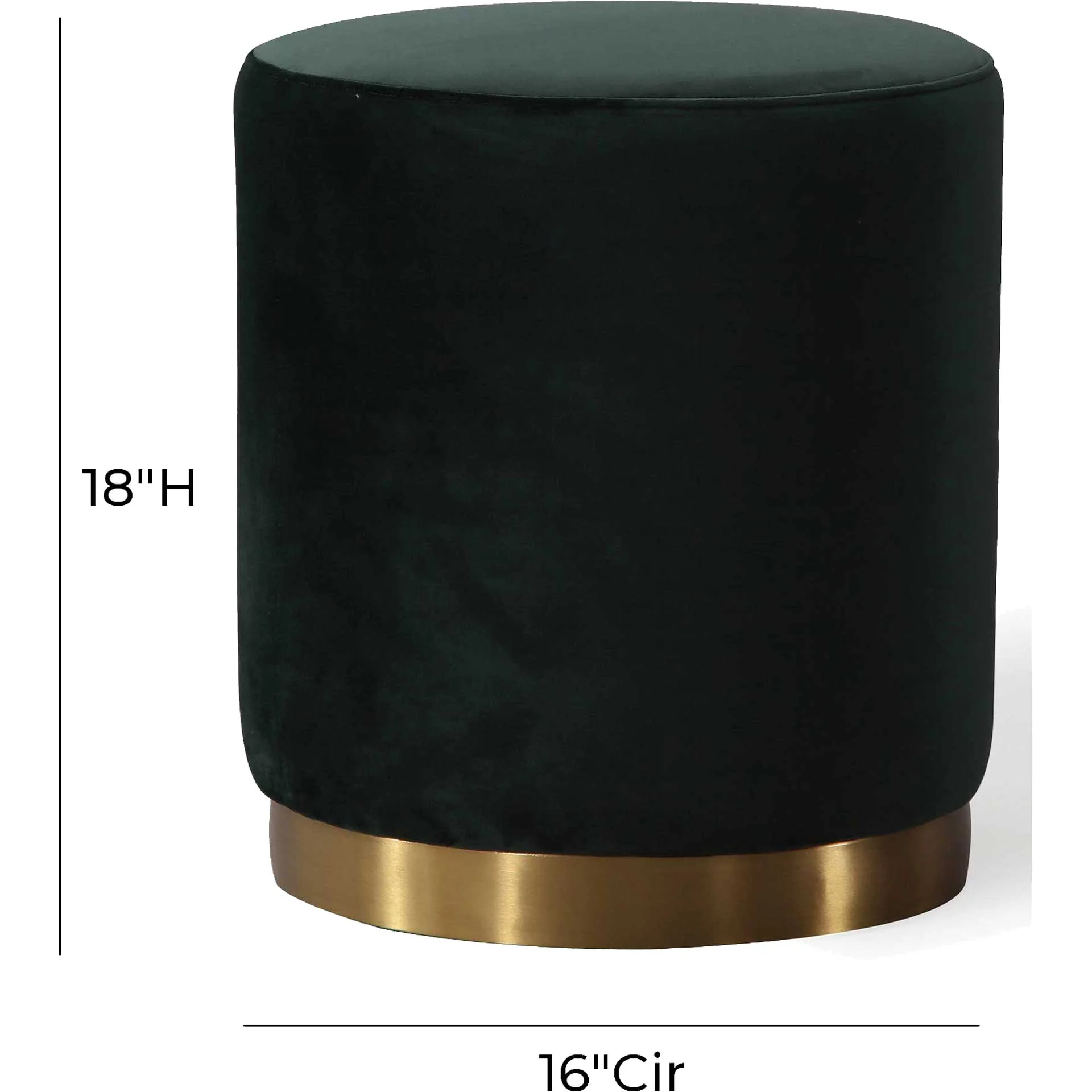 Ophelia Velvet Ottoman Green - Image 3