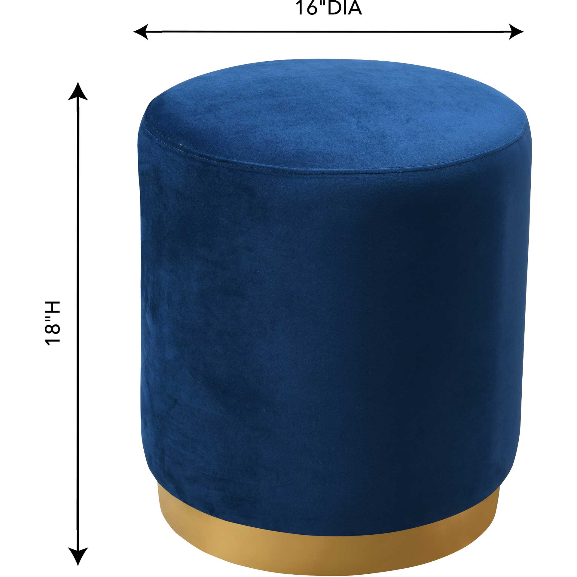 Ophelia Velvet Ottoman Navy - Image 3