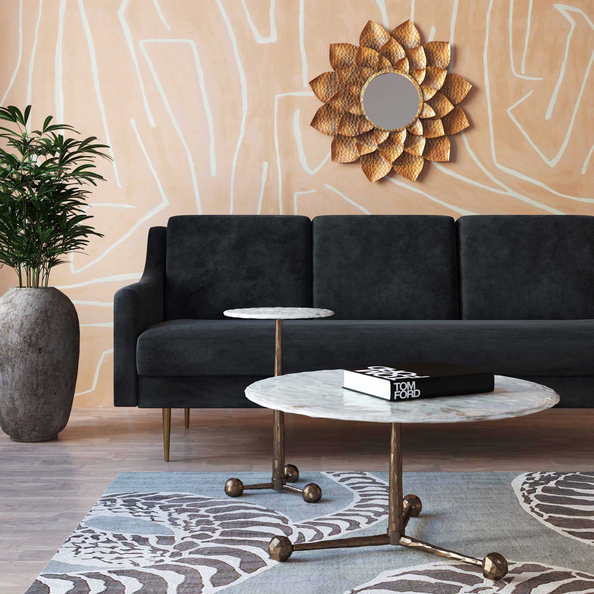 Orabella Marble Coffee Table White Marble - Image 6