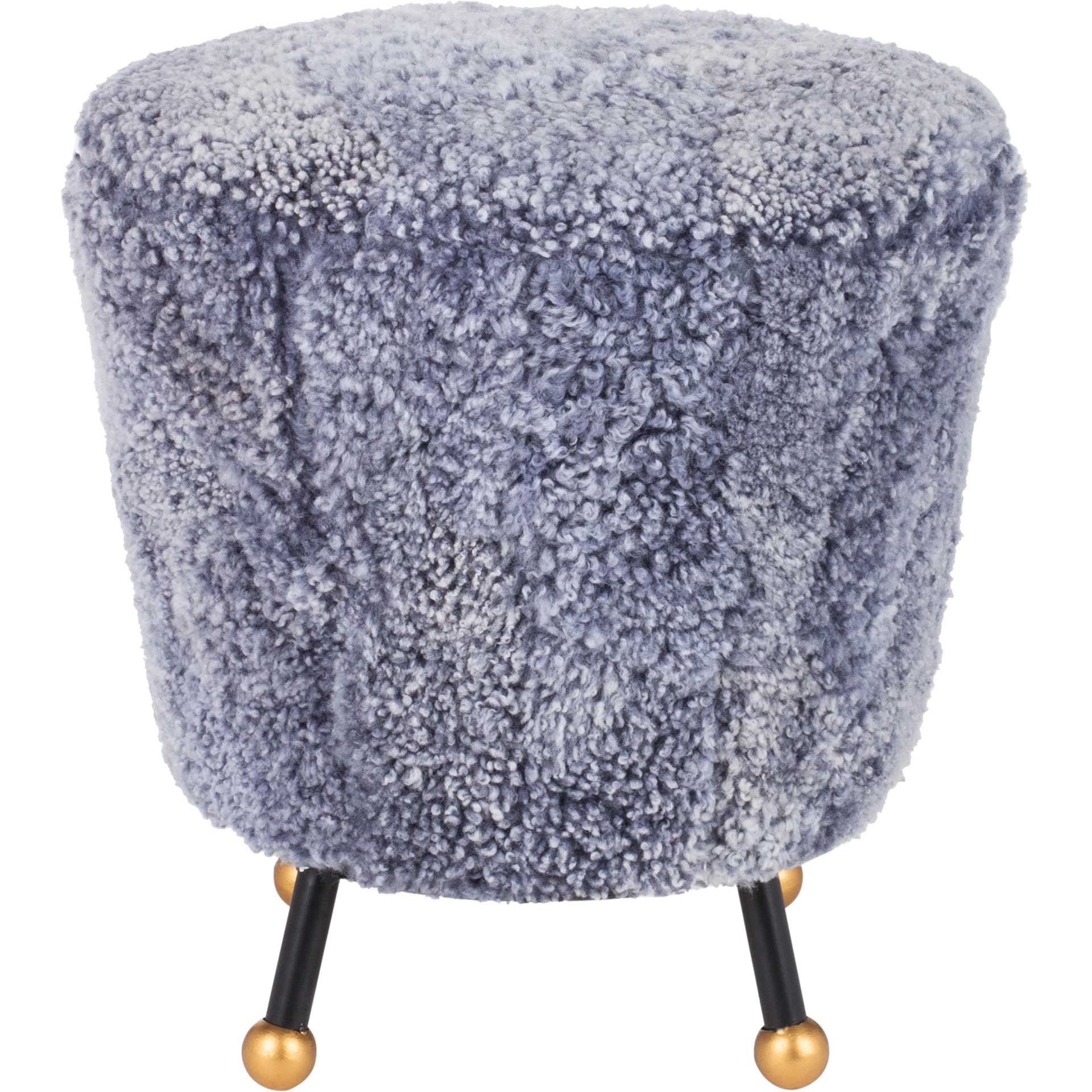 Orbit Retro Sheepskin Ottoman Light Blue - Image 2
