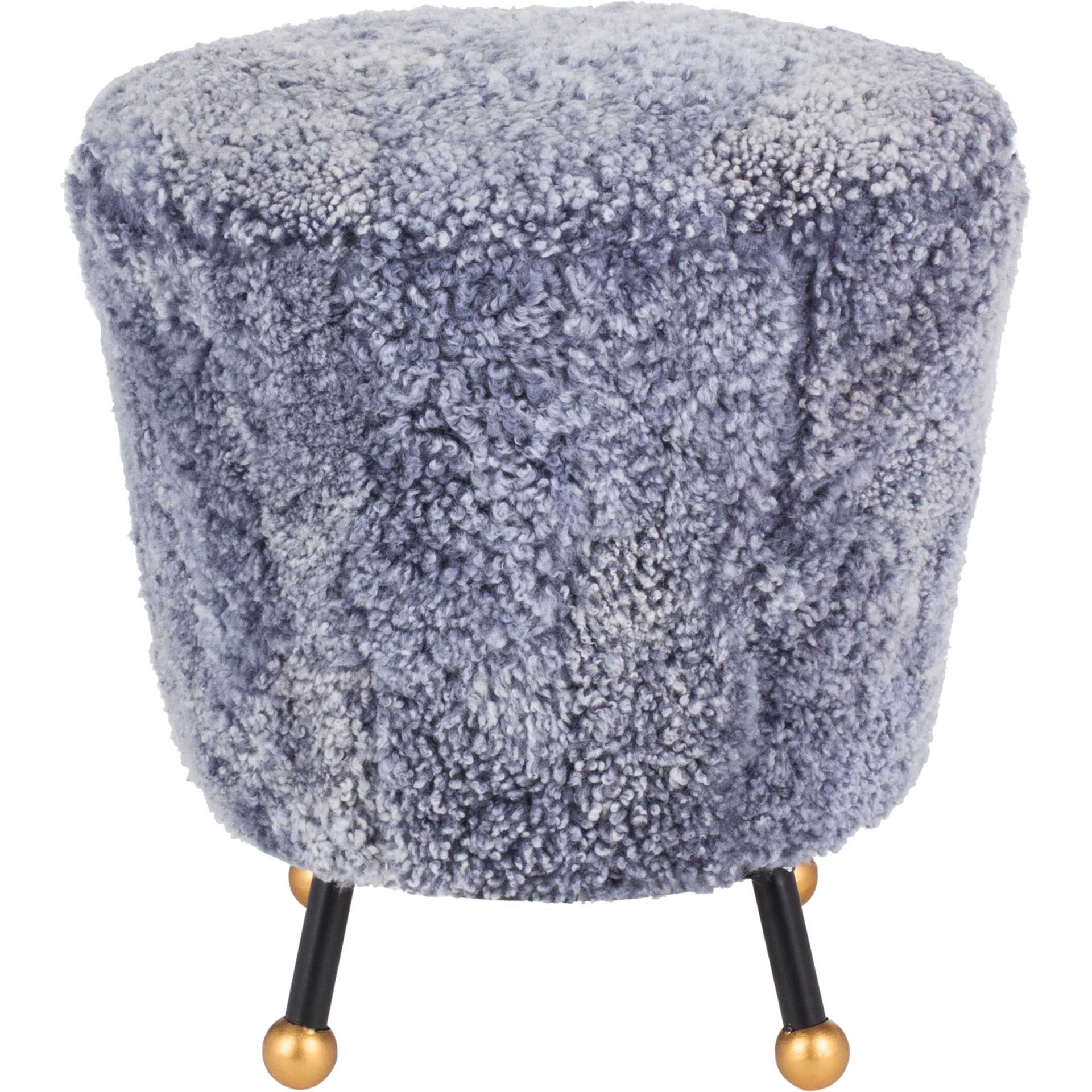 Orbit Retro Sheepskin Ottoman Light Blue - Image 3
