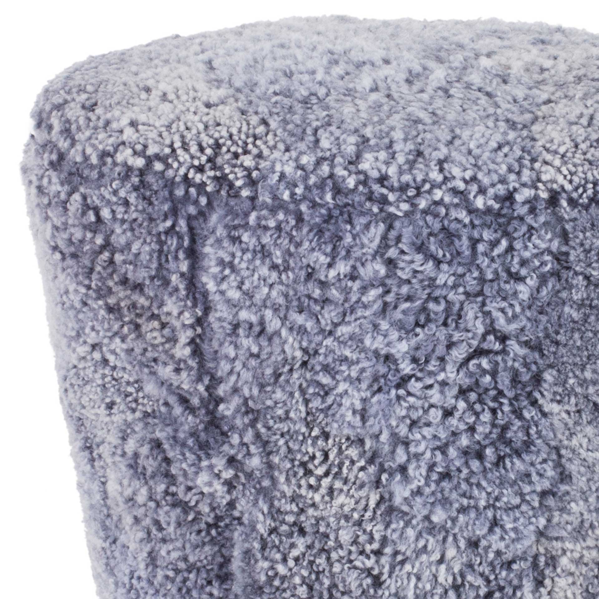 Orbit Retro Sheepskin Ottoman Light Blue - Image 4