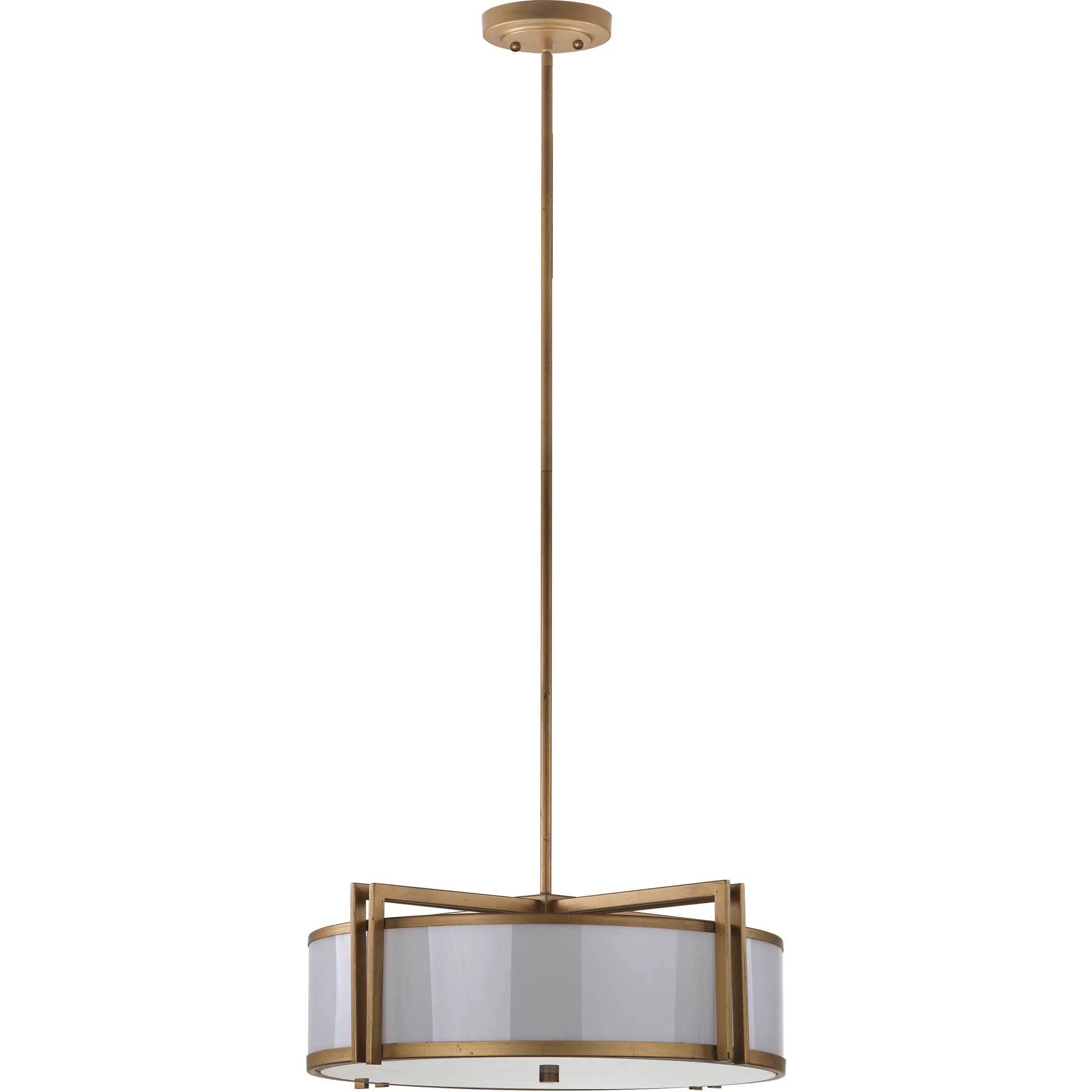 Oren Antique Gold Drum Adjustable Pendant Light - Image 2