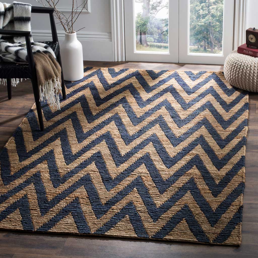 Organic Blue/Natural Area Rug - Image 7