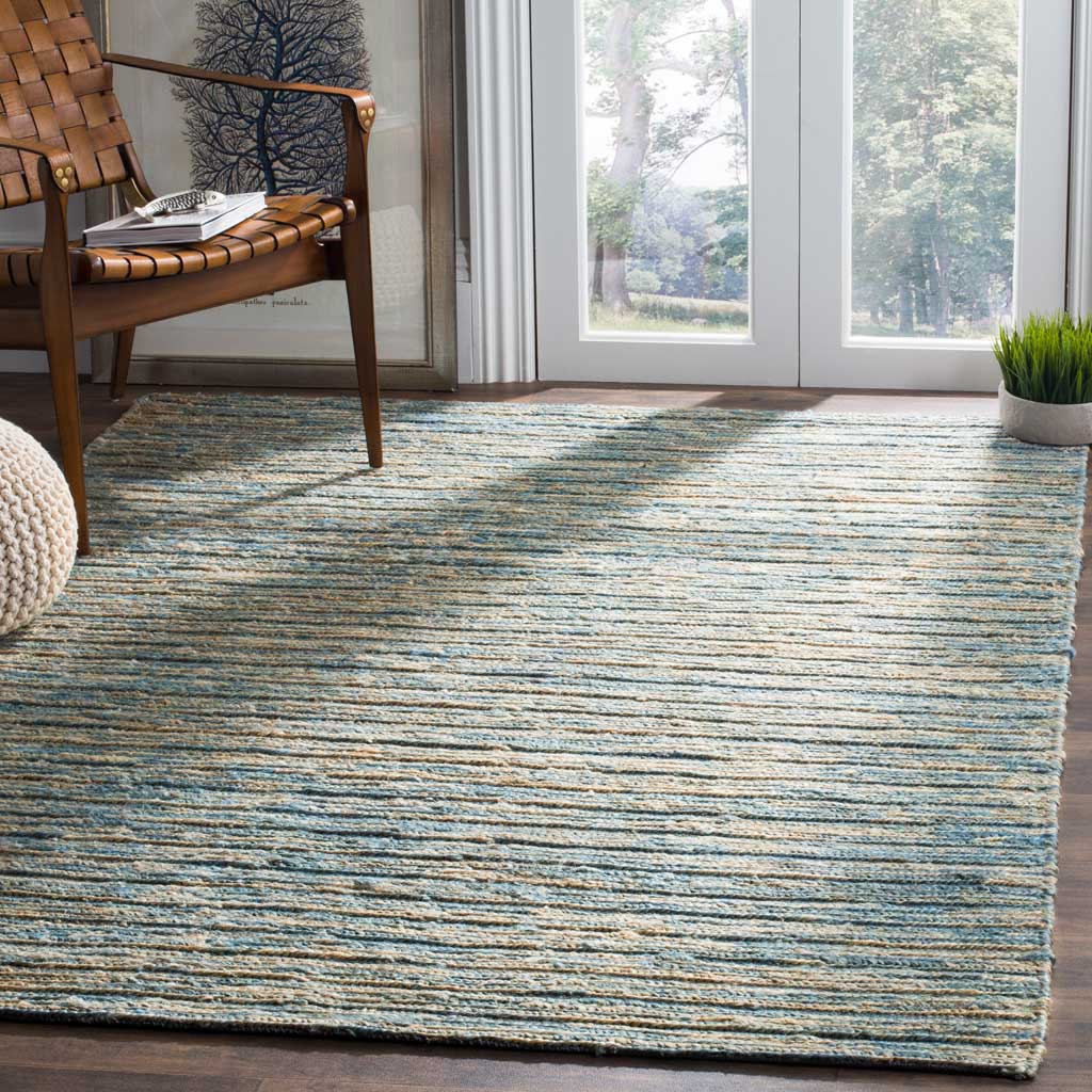 Organic Light Blue/Natural Area Rug - Image 5
