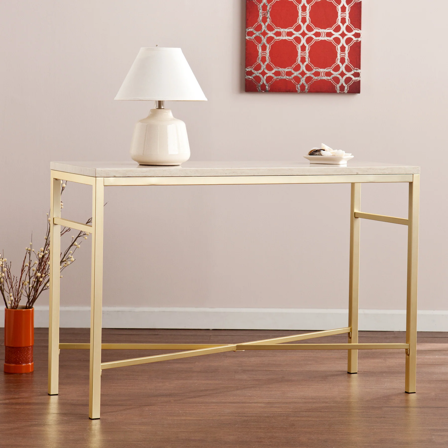 Ori Faux Stone Console Table - Image 2
