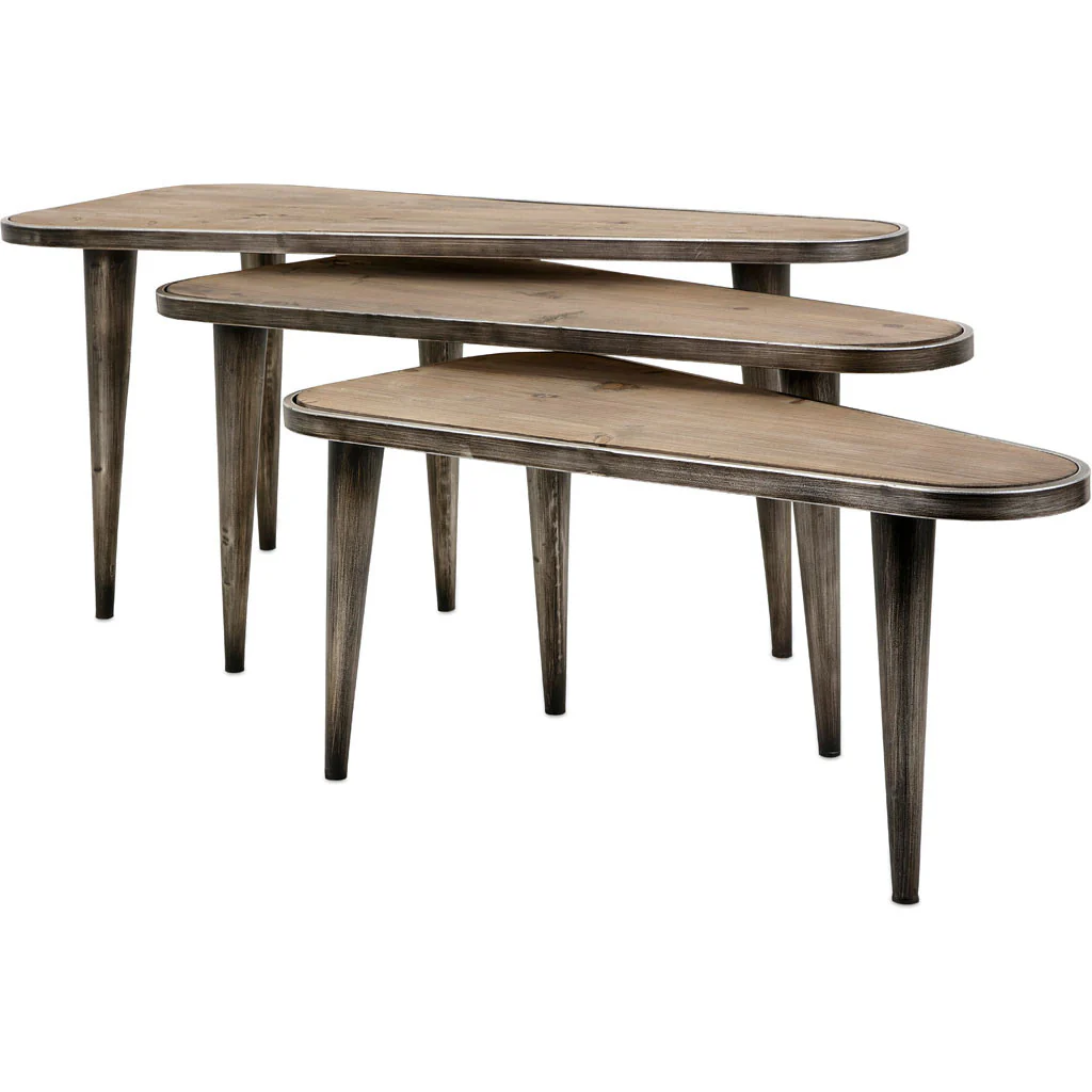 Oriana Wood and Metal Tables (Set of 3) - Image 2