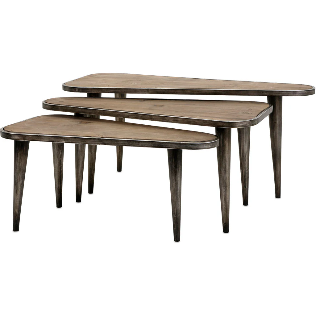 Oriana Wood and Metal Tables (Set of 3) - Image 3