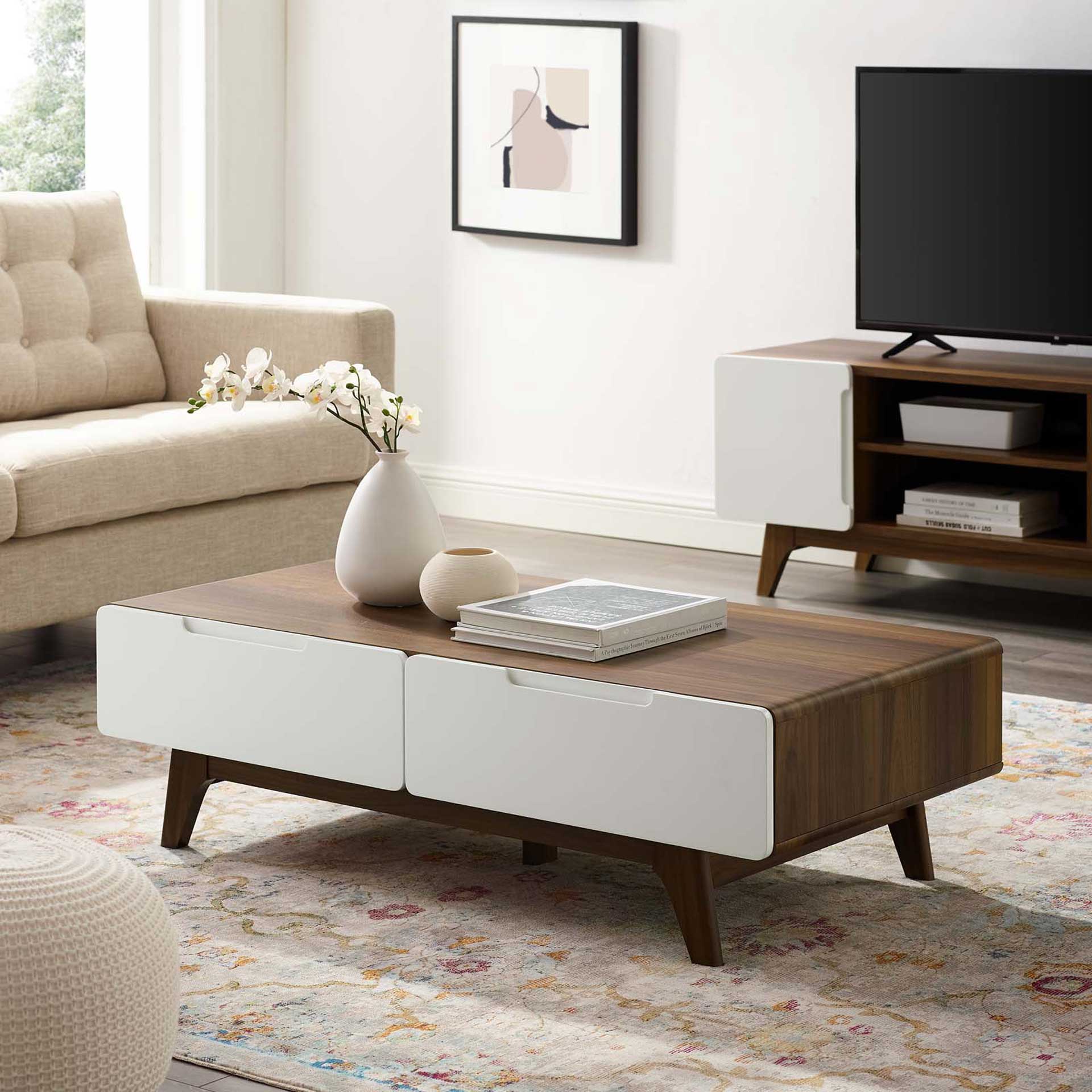 Orion Coffee Table Walnut/White - Image 6