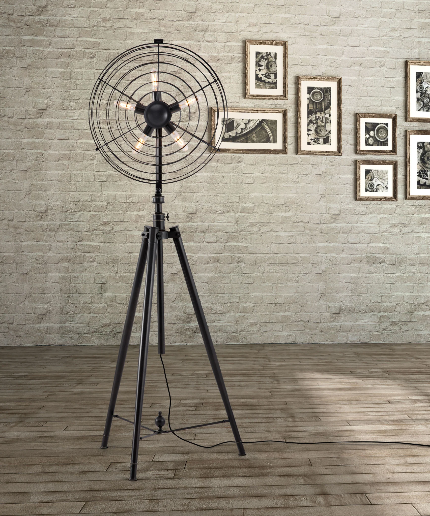 Orion Floor Lamp Antique Black Gold - Image 4