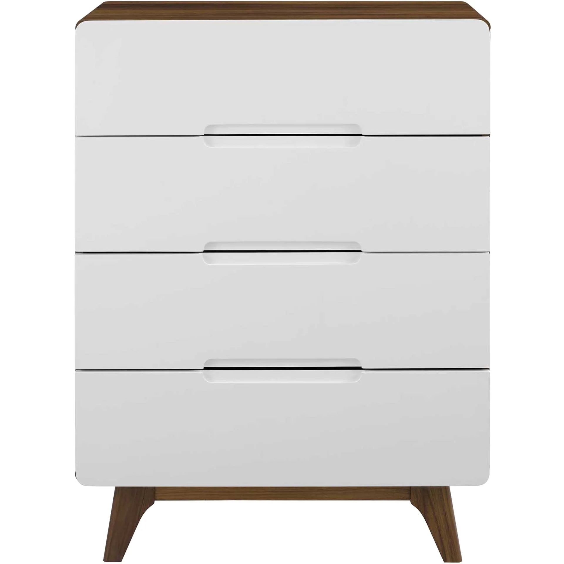Orion Four-Drawer Chest Walnut/White - Image 2