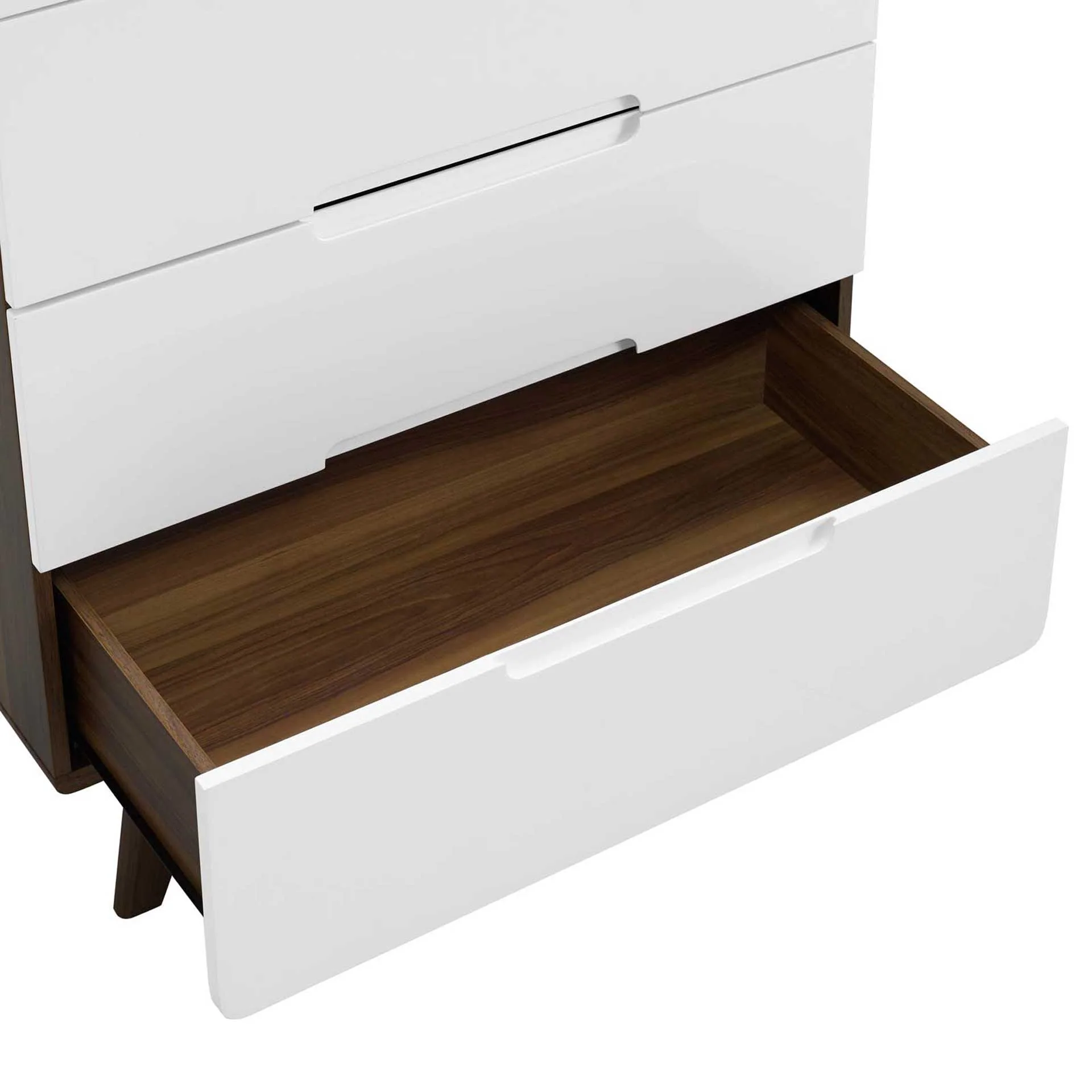 Orion Four-Drawer Chest Walnut/White - Image 4
