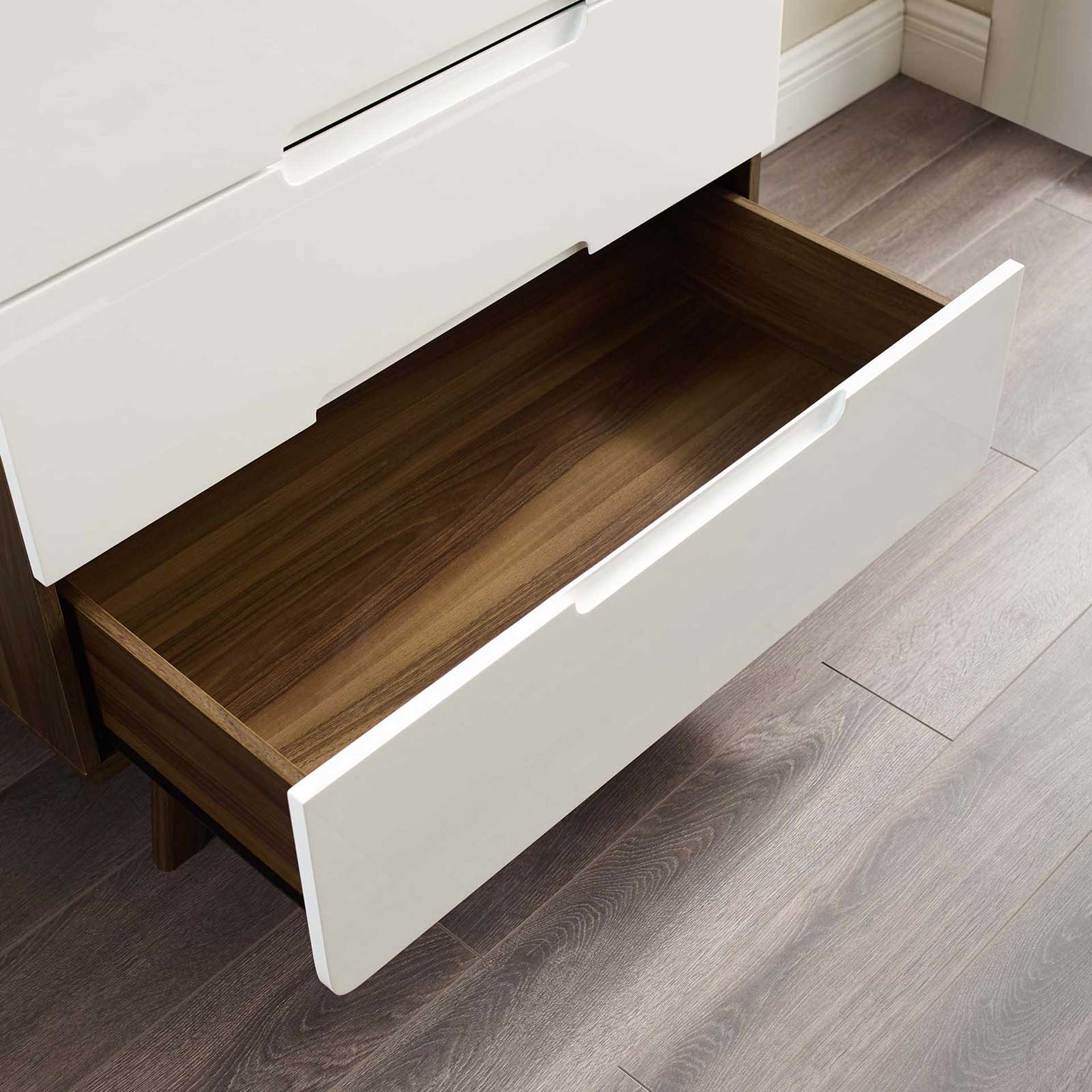 Orion Four-Drawer Chest Walnut/White - Image 5