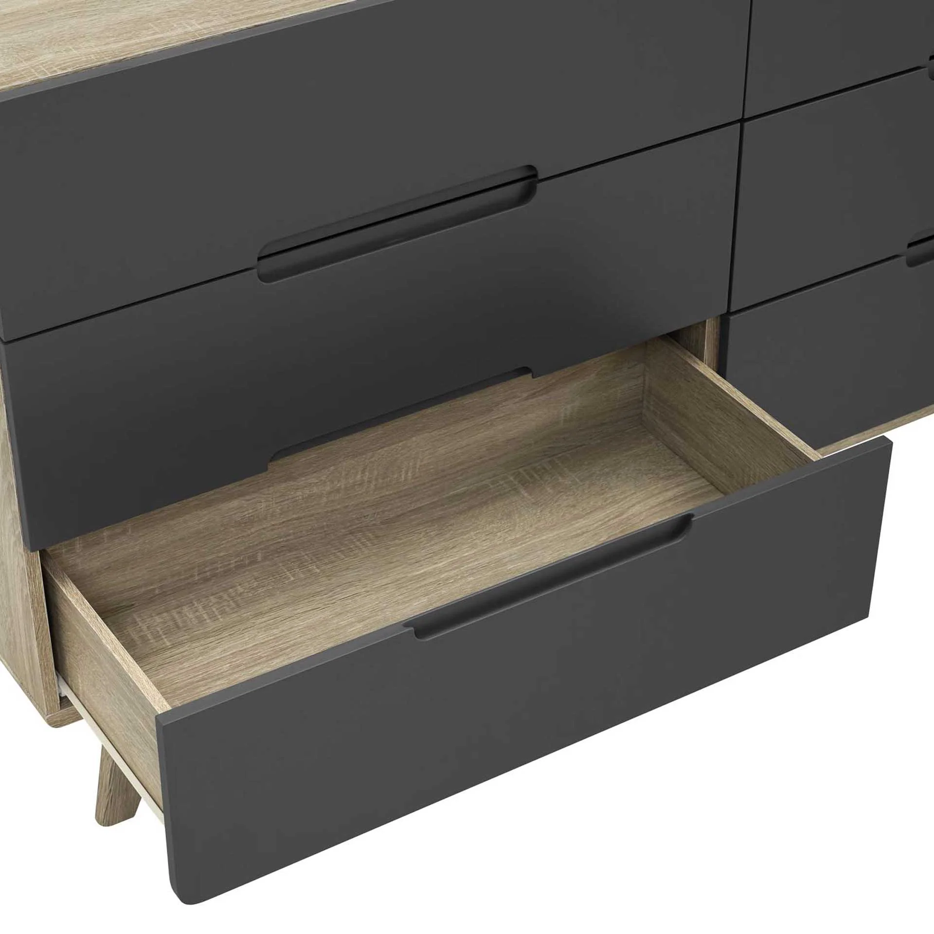 Orion Six-Drawer Wood Dresser Natural Gray - Image 4
