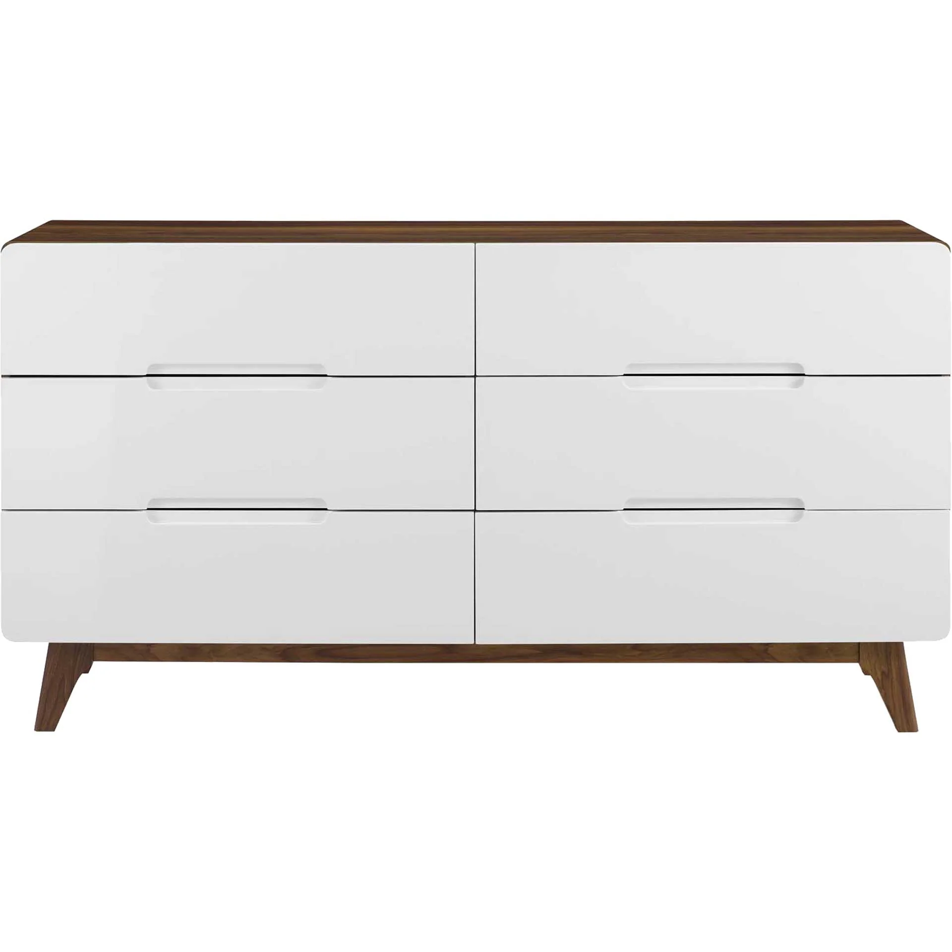 Orion Six-Drawer Wood Dresser Walnut/White - Image 2